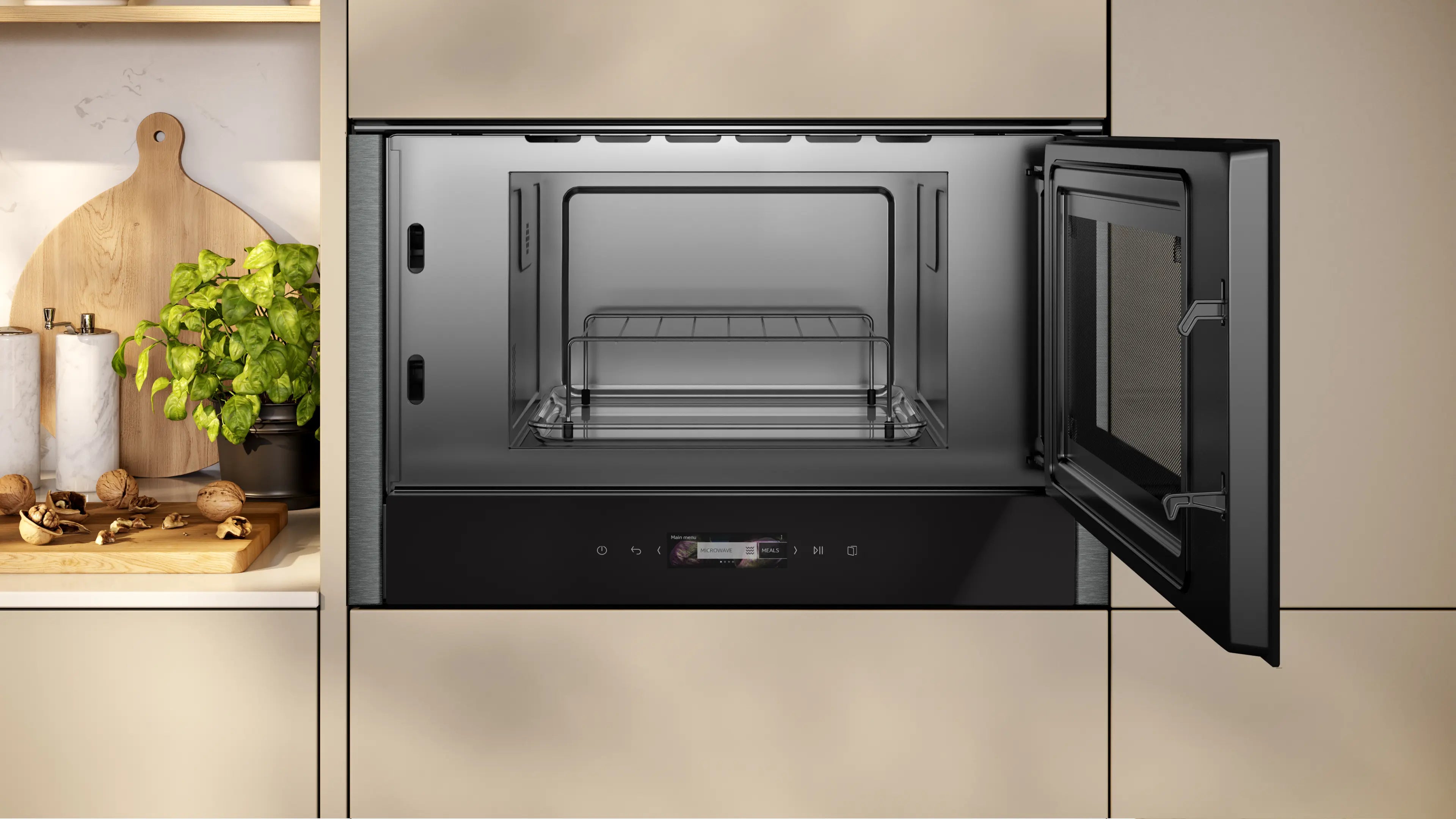NEFF N70 NR4GR31G1B built-in microwave with grill in Graphite-Grey
