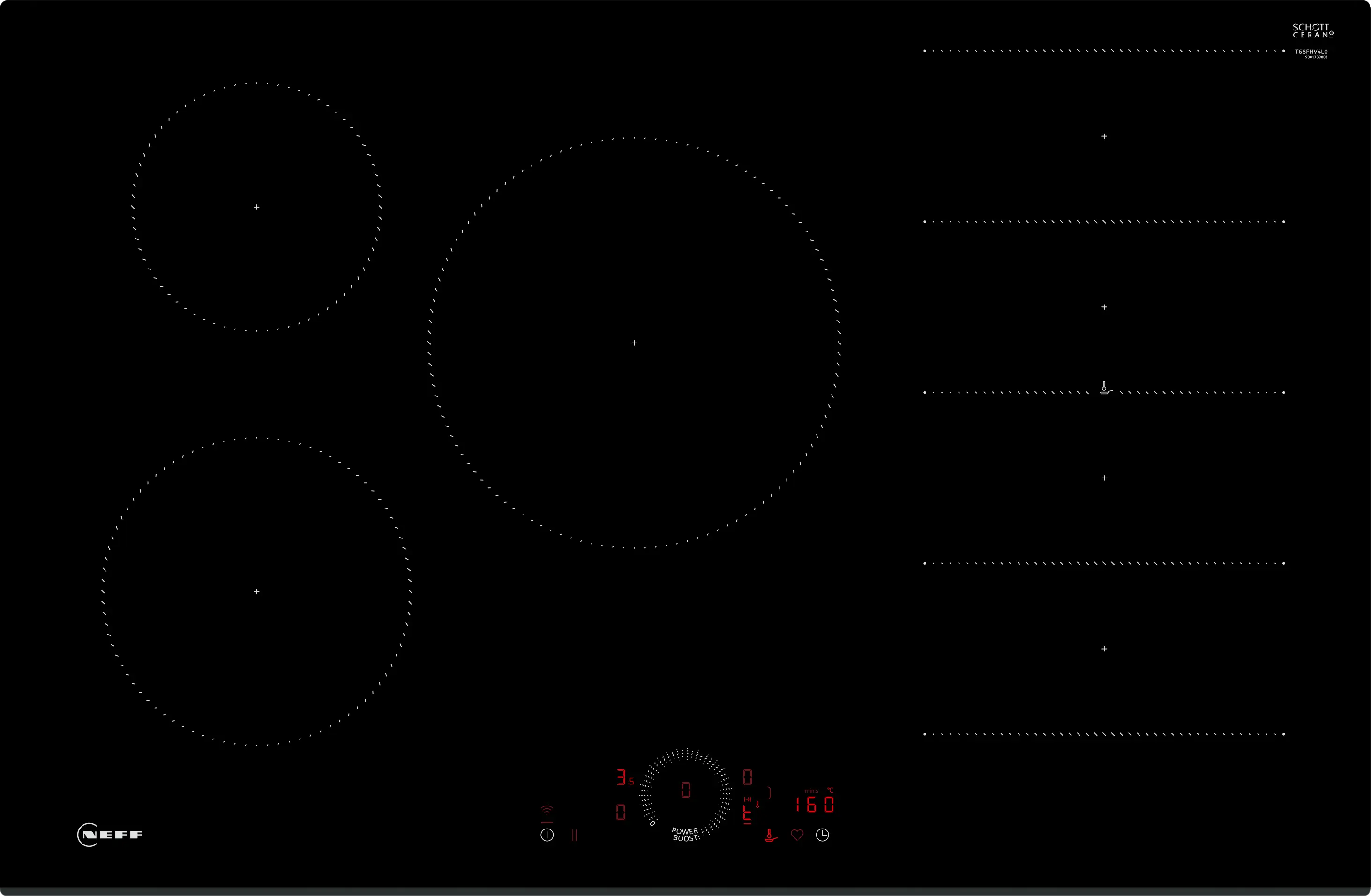 NEFF N 70 T68FHV4L0 80cm Flex Induction Hob in Black