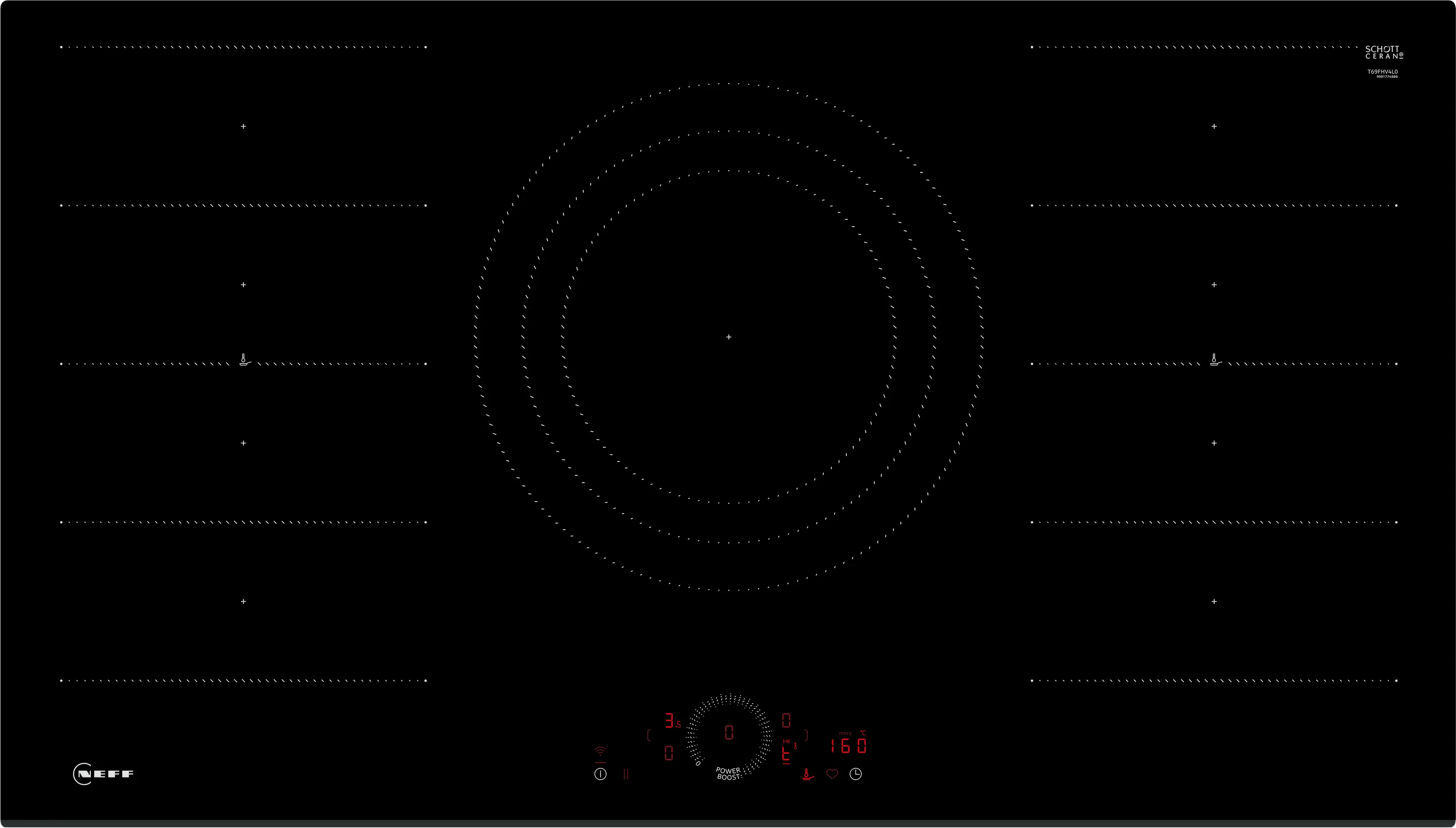 NEFF N 70 T69FHV4L0 90cm Flex Induction Hob in Black