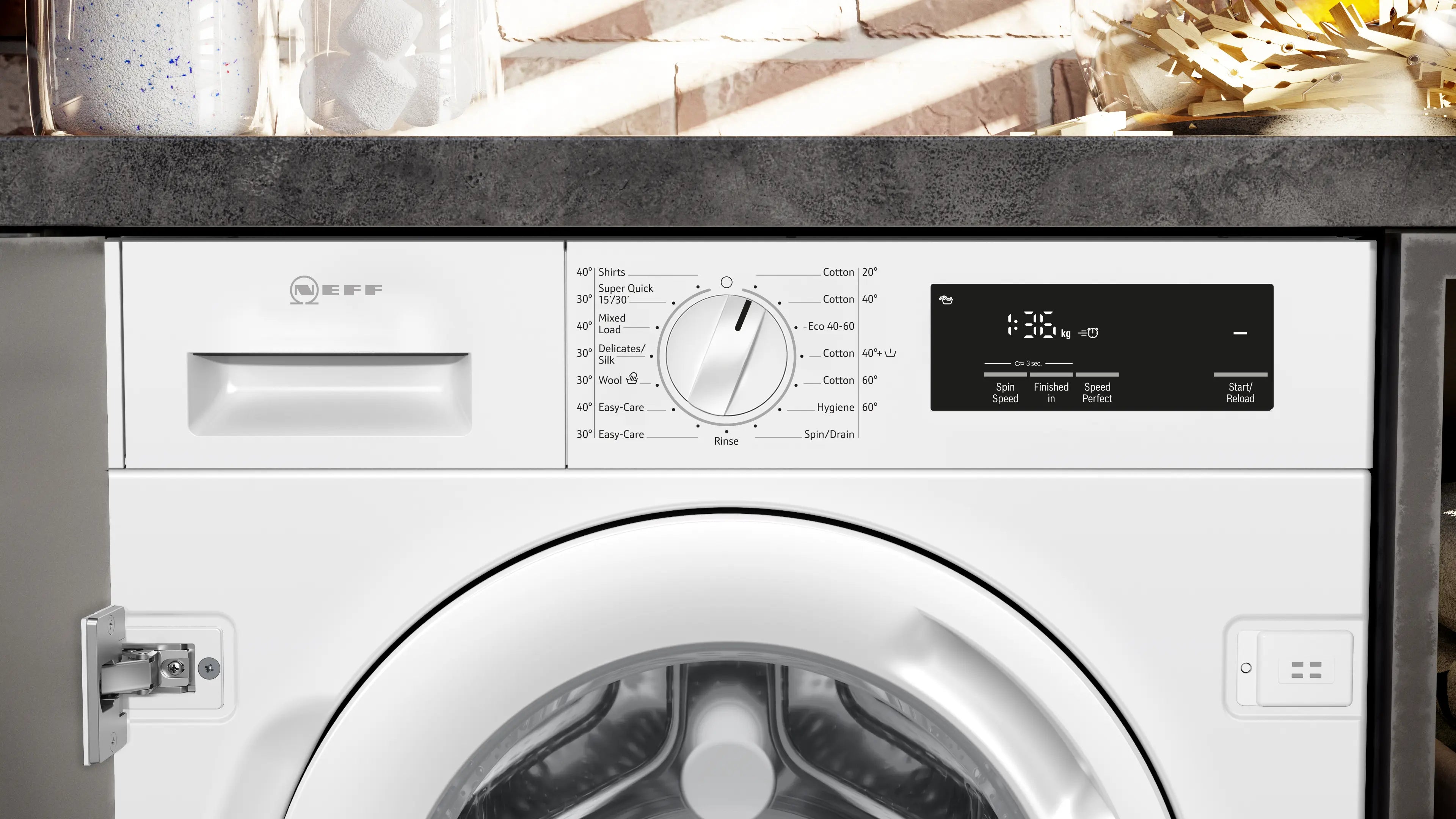 NEFF W543BX2GB built-in washing machine in White