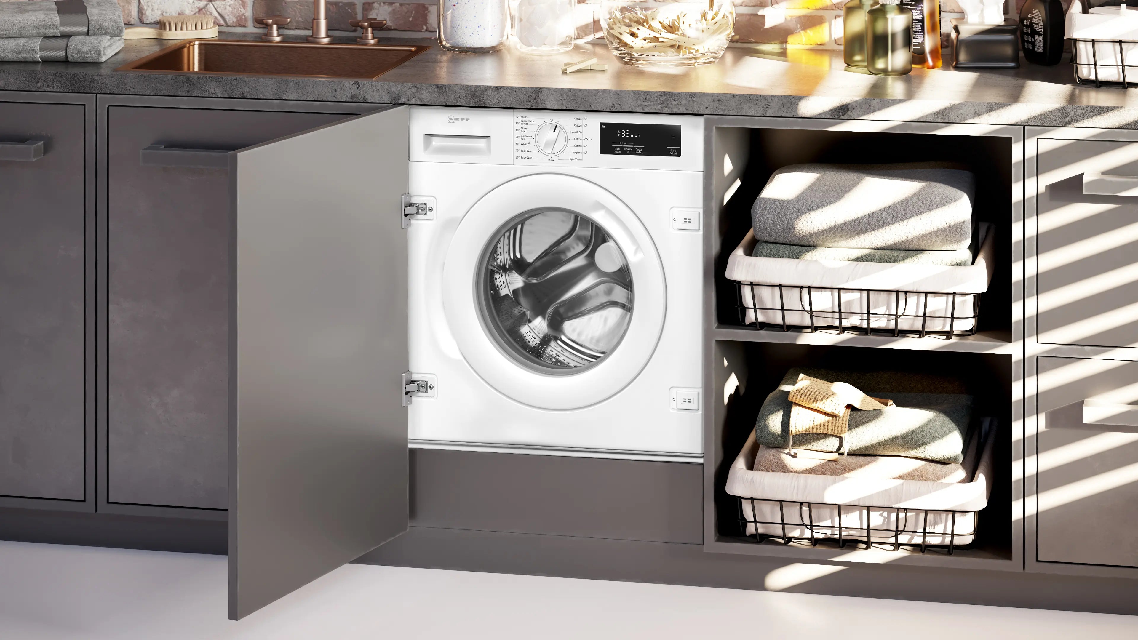 NEFF W543BX2GB built-in washing machine in White