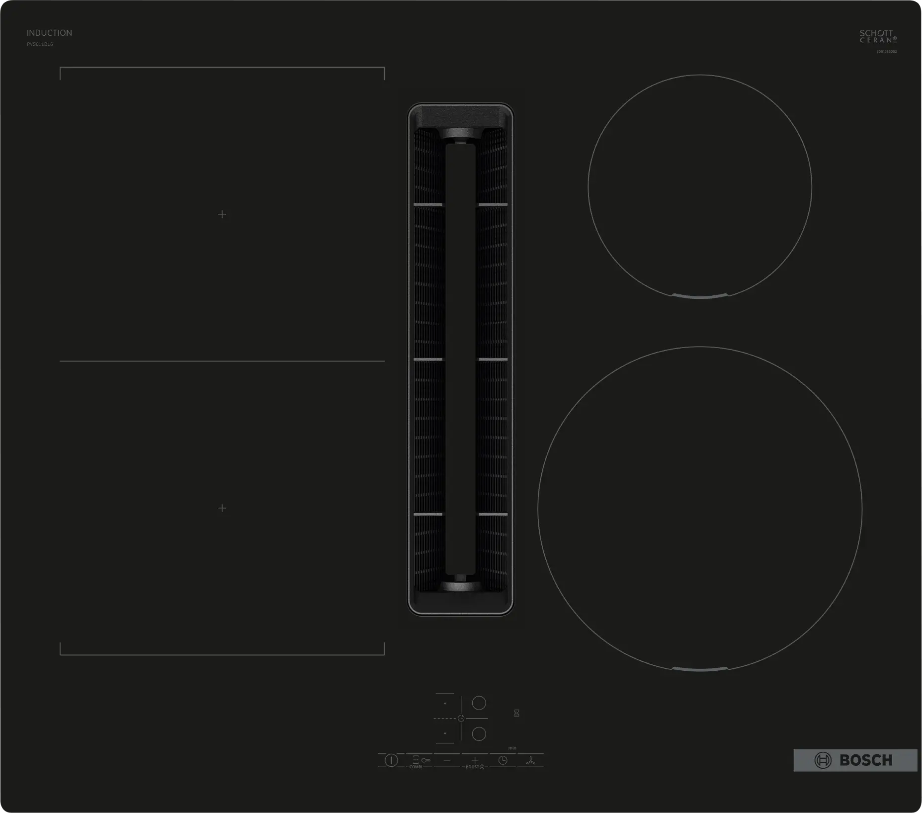 Bosch Series 4 PVS611B16E 60cm vented induction hob in Black