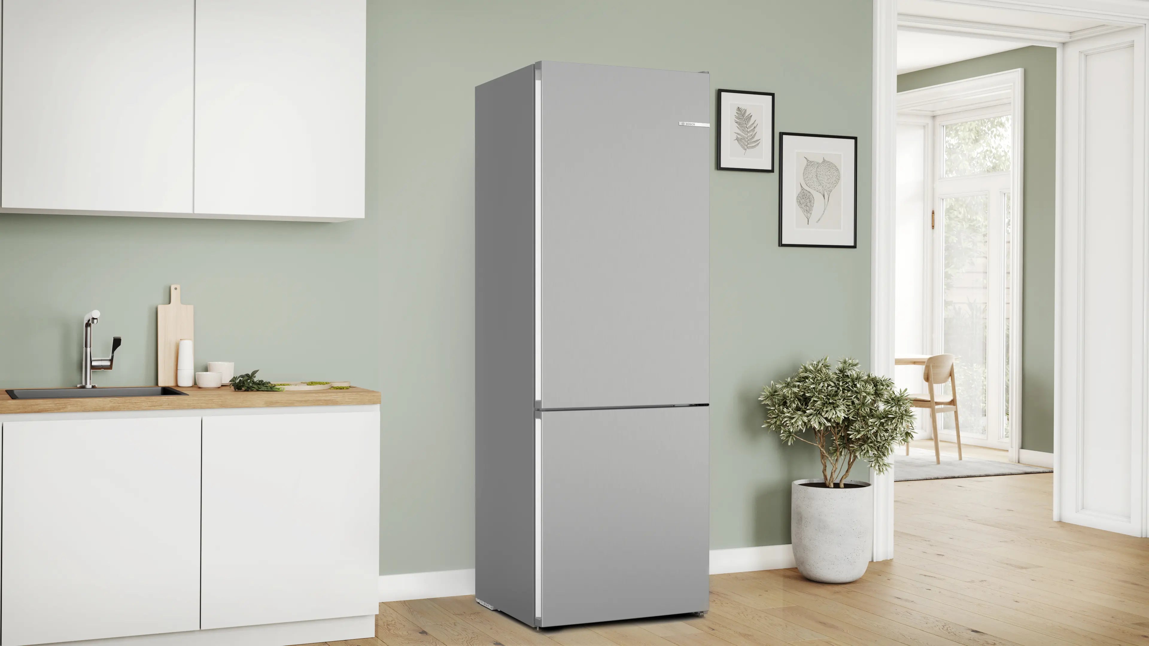 Bosch KGN492LDFG Series 4 freestanding fridge freezer in Stainless Steel Look