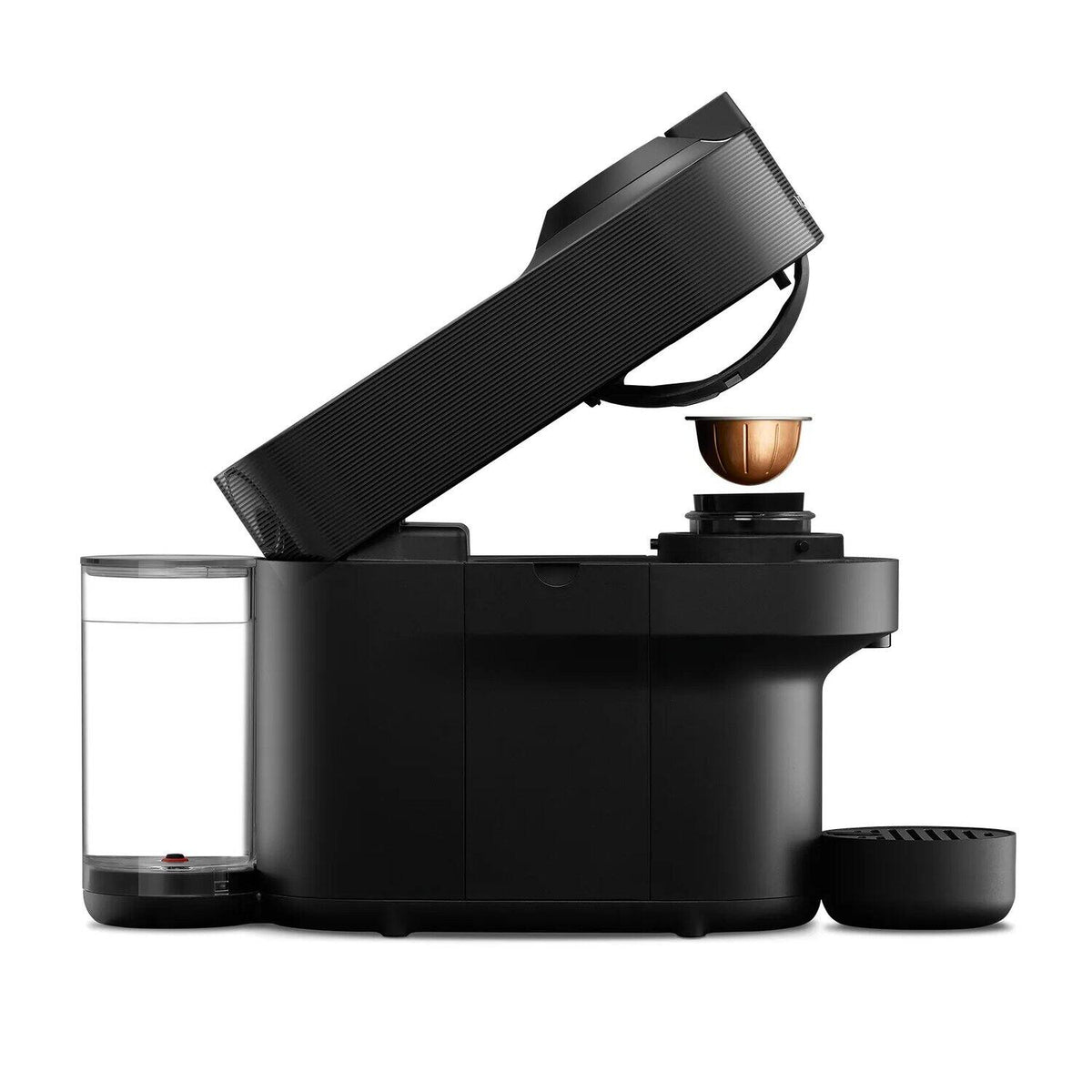 De'Longhi Nespresso Vertuo Pop with Aeroccino - Black - lid open