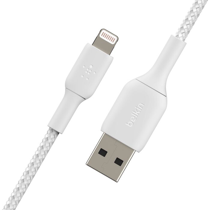 Belkin BoostCharge Pro Braided USB-A to Lightning Cable 1m White product image