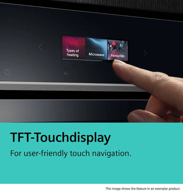 Siemens iQ700 Built‑In Compact Oven with Microwave Function – Black | CM724G1B1B