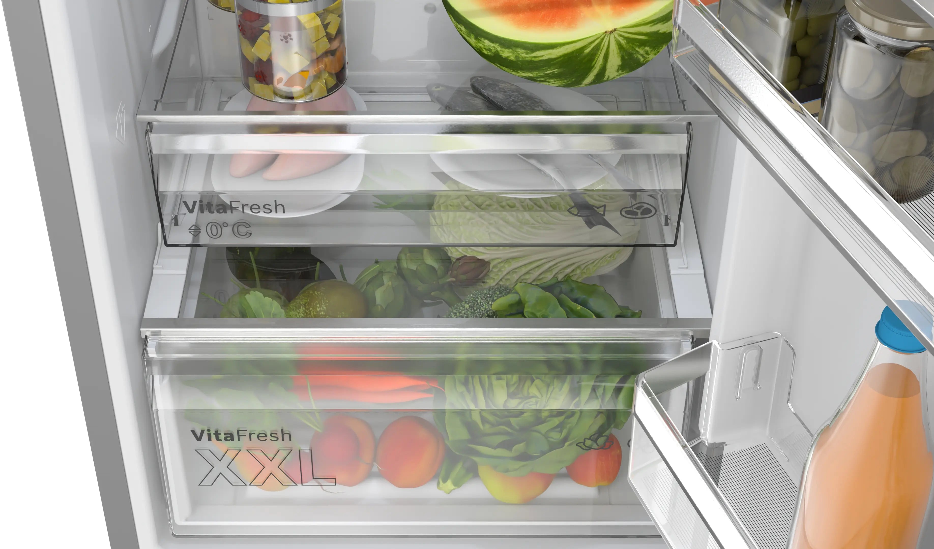 Bosch KGN392LBFG Series 4 freestanding fridge freezer in Stainless Steel Look