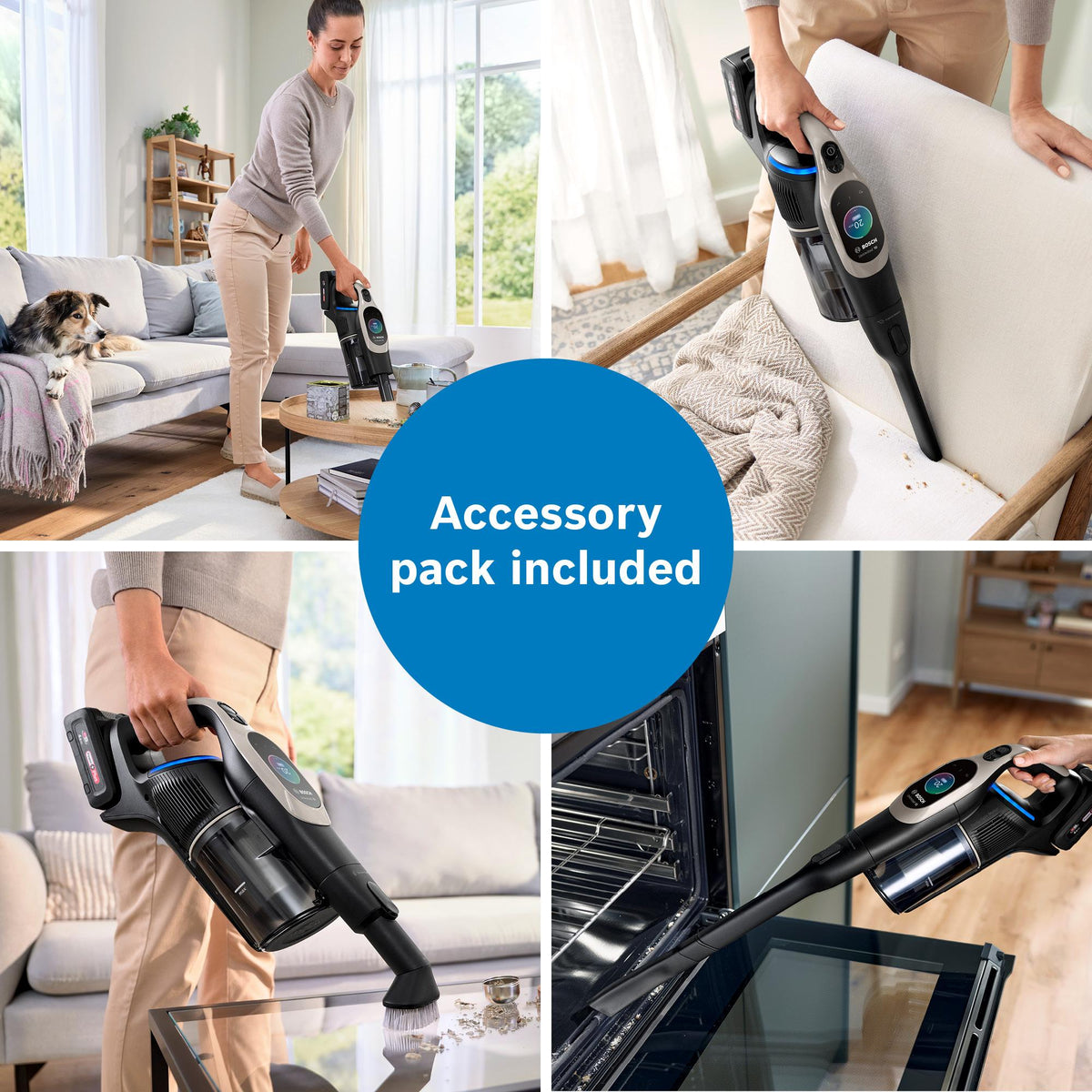 Bosch Unlimited 10 Cordless Vacuum Cleaner - Graphite - interactive display