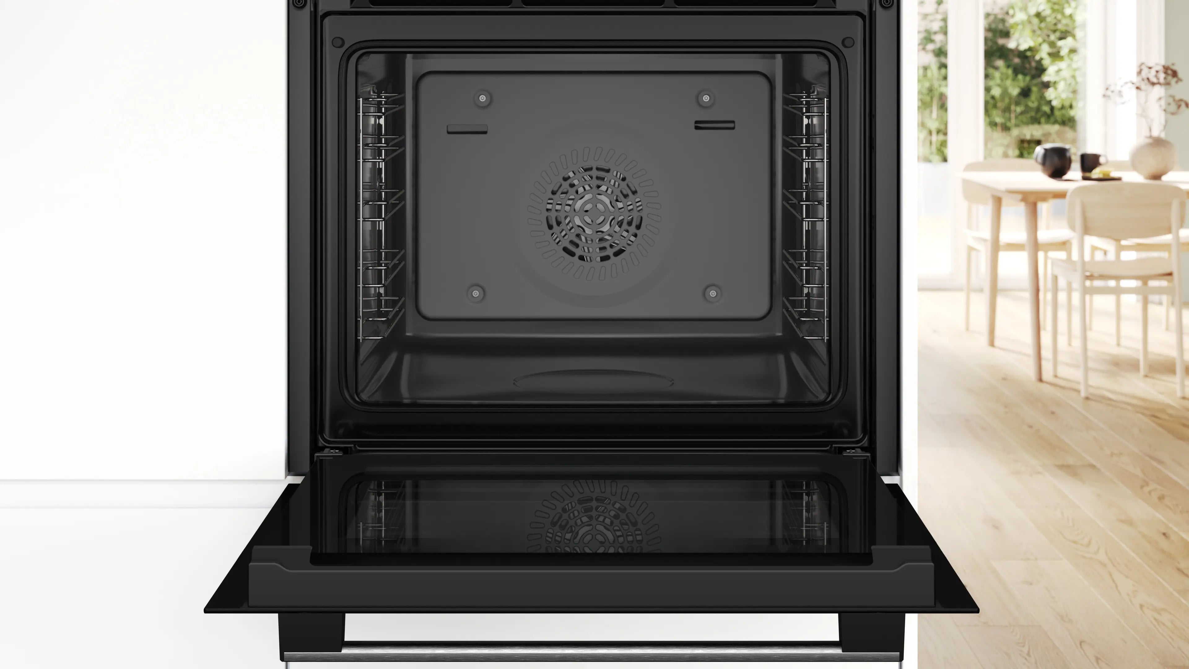 Bosch Series 4 built-in single oven with added steam function in Stainless Steel