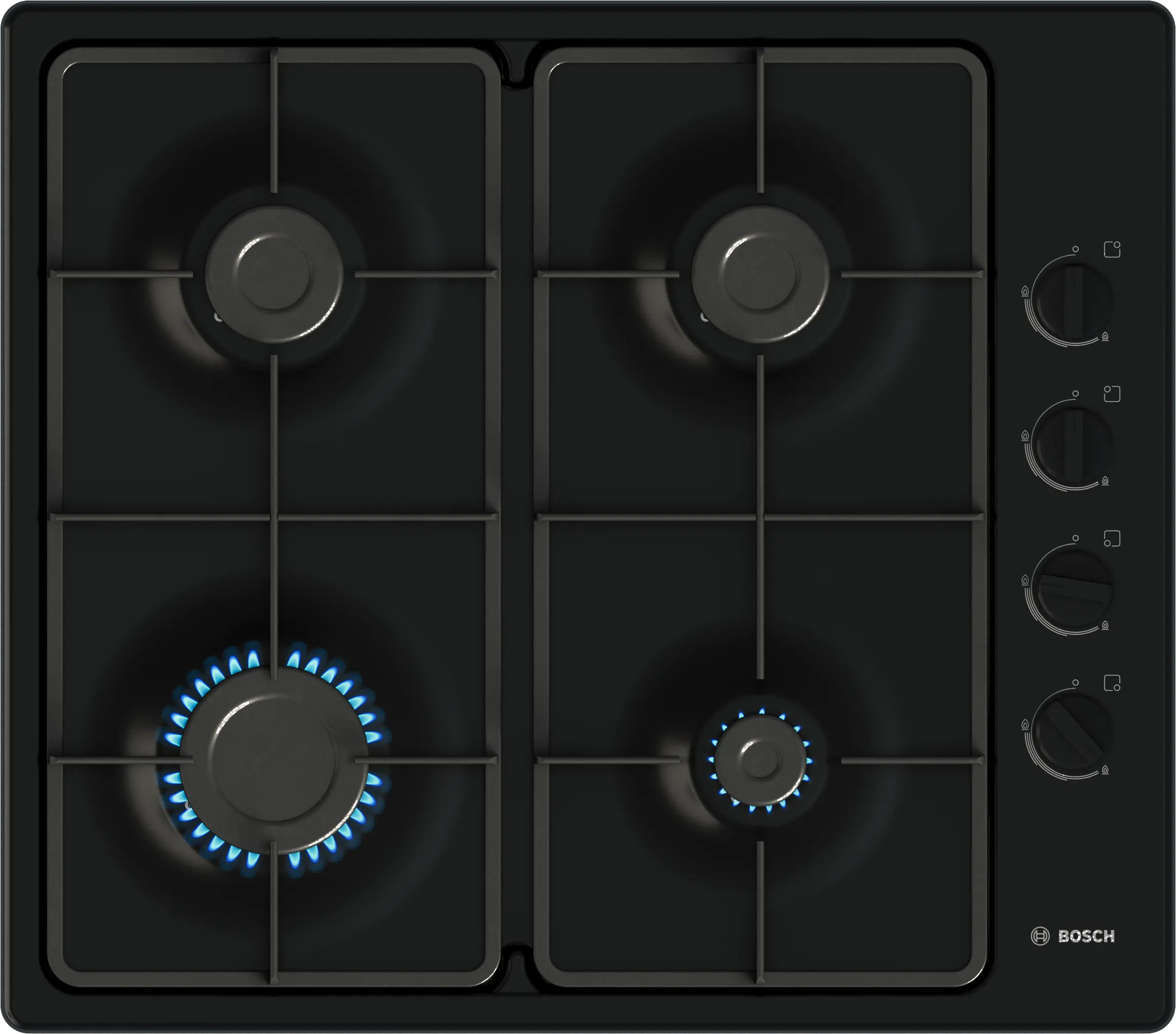 Bosch Series 2 Gas hob 60 cm Enamel, Black | PBP6B6K60