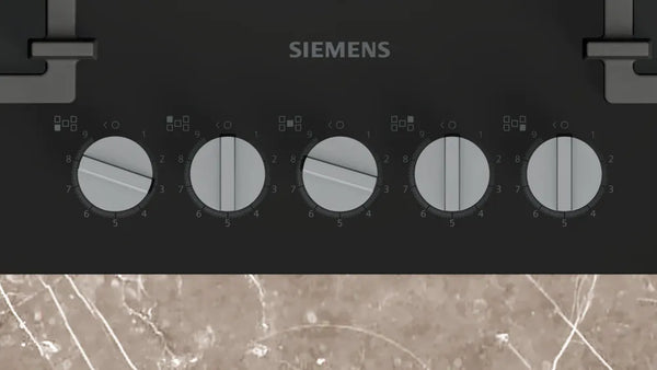 Siemens iQ500 75 cm 5‑Burner Gas Hob – Black Tempered Glass | EP7A6QI40
