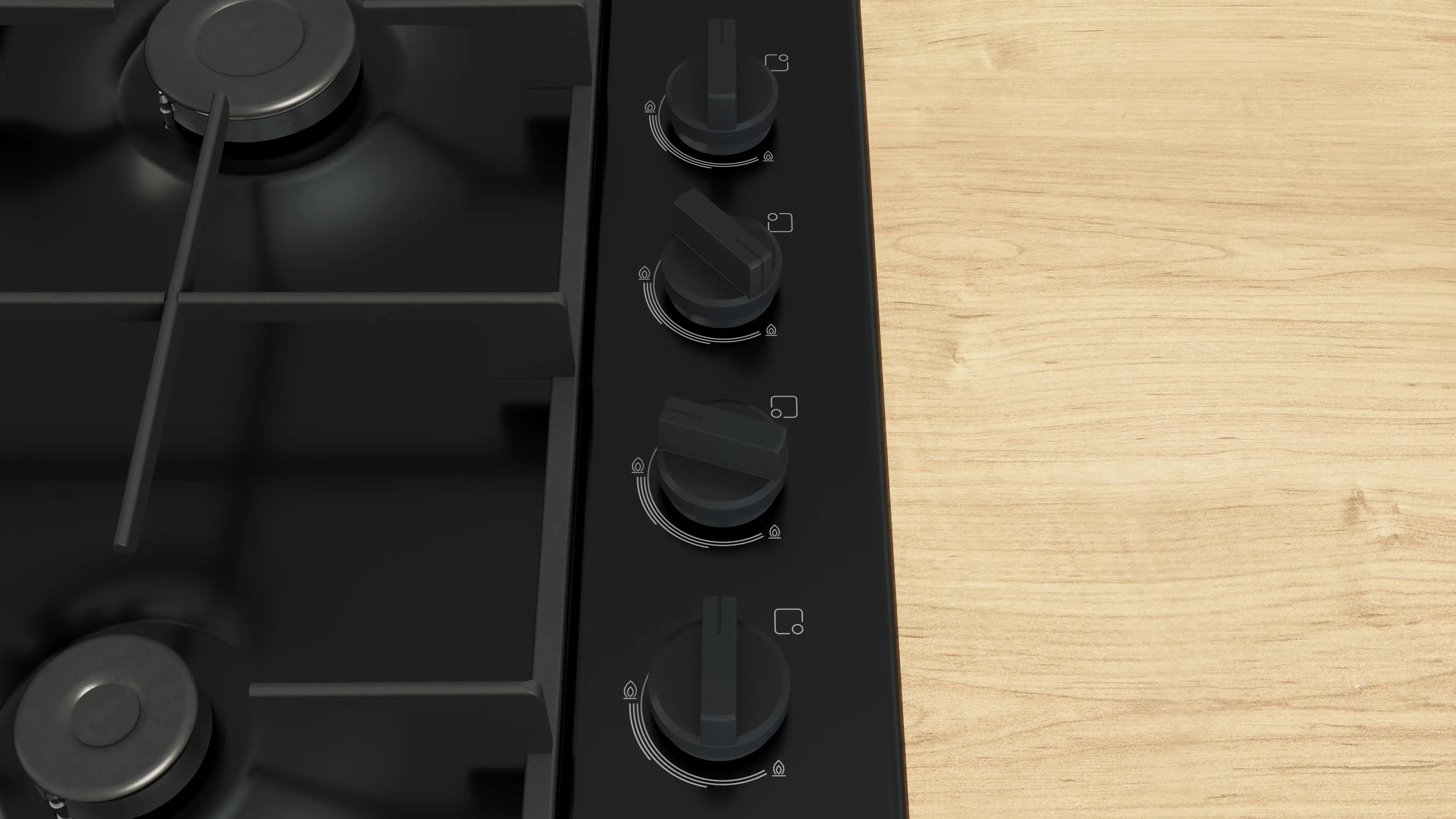 Bosch Series 2 Gas hob 60 cm Enamel, Black | PBP6B6K60