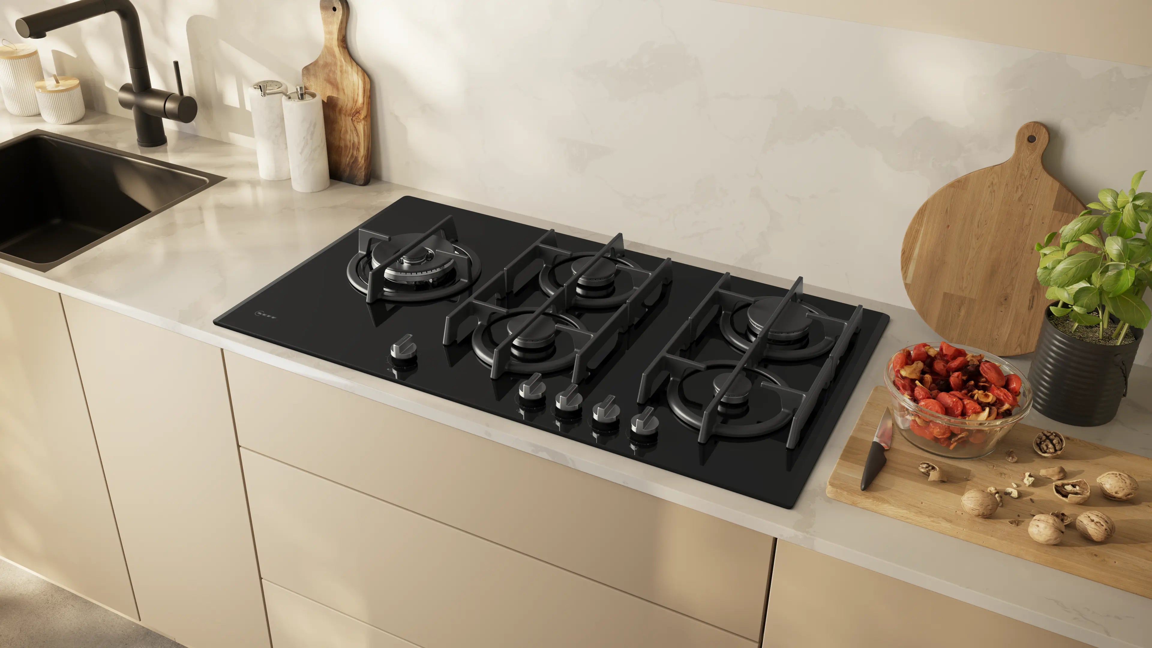 NEFF N 90 T29RHS4S0 90cm 5 burner gas hob in Black