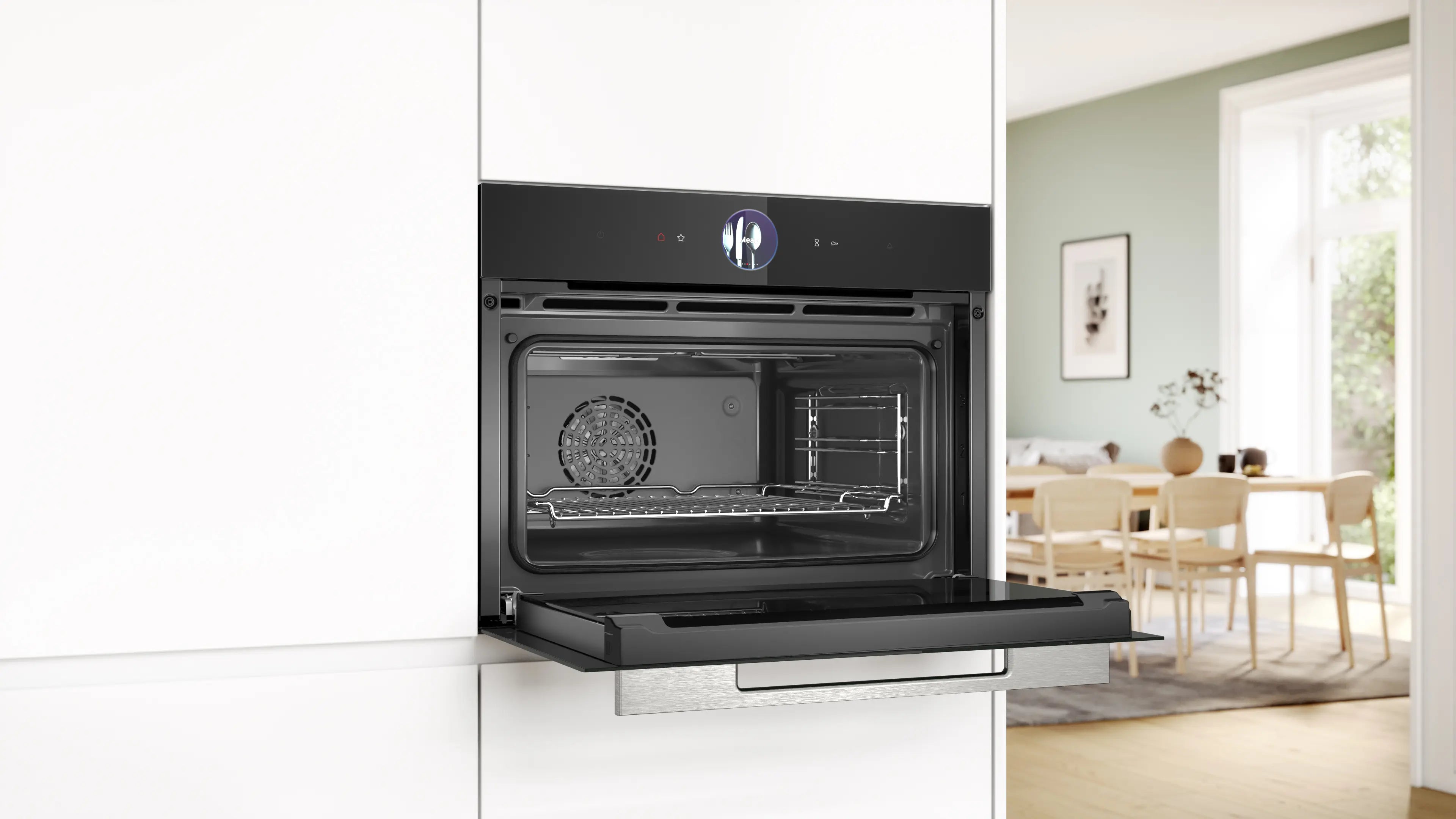 Bosch Series 8 compact combi-steam oven with air fry in Black