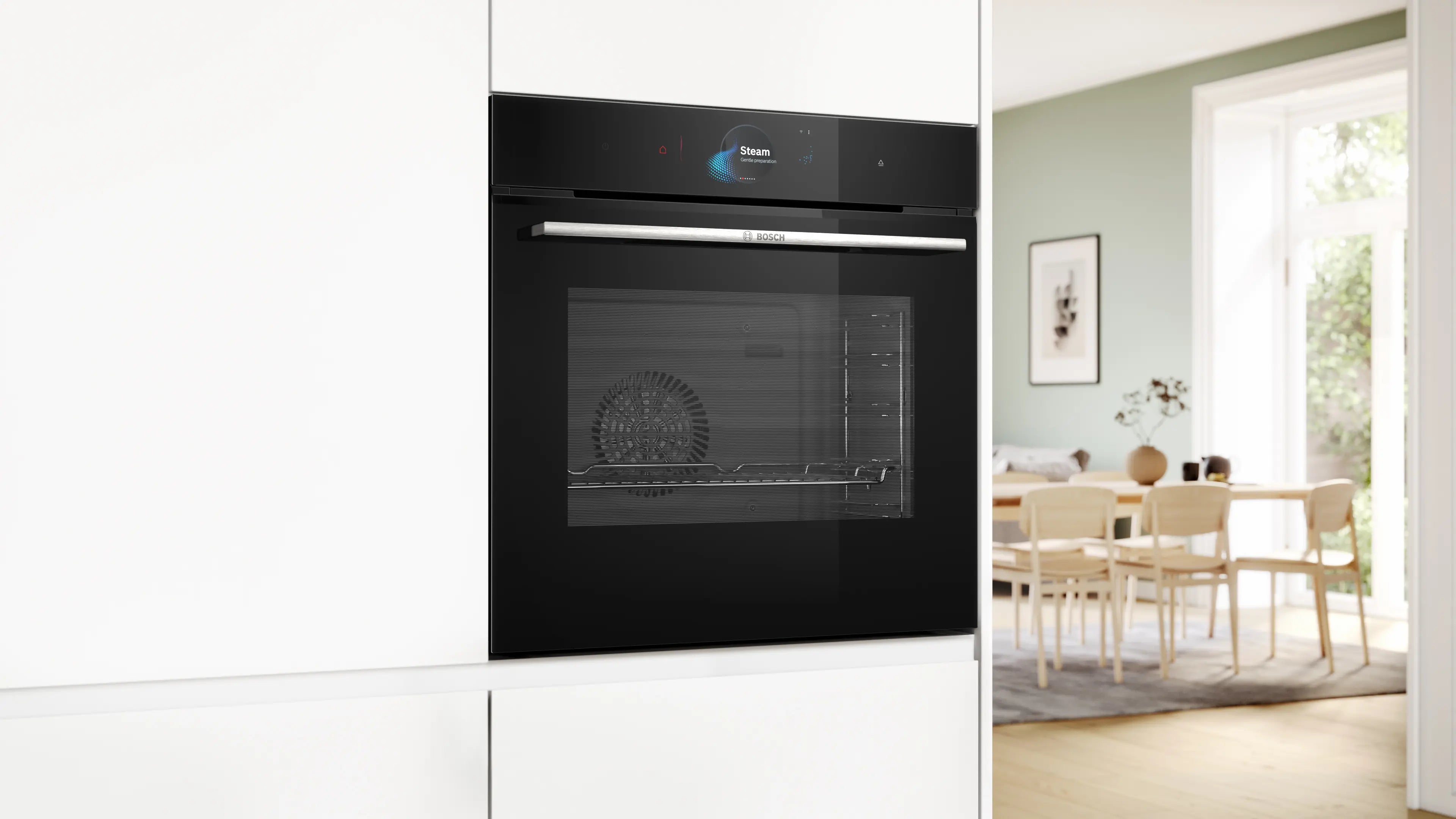 Bosch Series 8 built-in single oven with steam function in Black