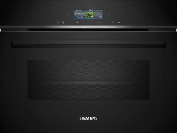 Siemens iQ700 Built‑In Compact Oven with Microwave Function – Black | CM724G1B1B