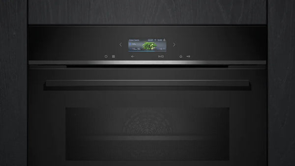 Siemens iQ700 Built‑In Compact Oven with Microwave Function – Black | CM724G1B1B