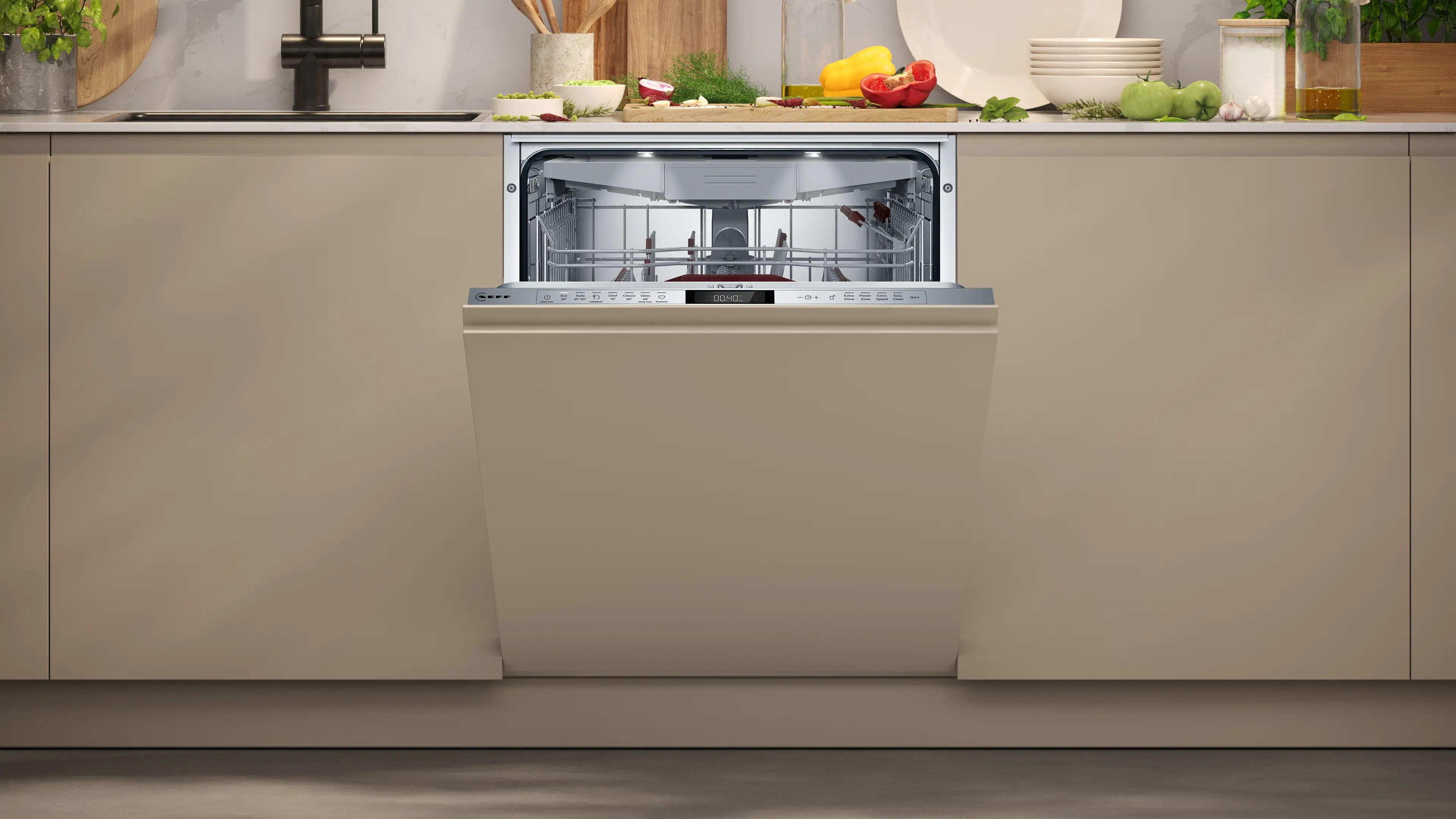 NEFF S197YCX05G N70 fully integrated dishwasher in Stainless Steel