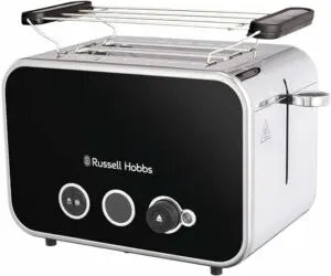 Russell Hobbs Distinctions Black Stainless Steel 2 Slice Toaster | 26430