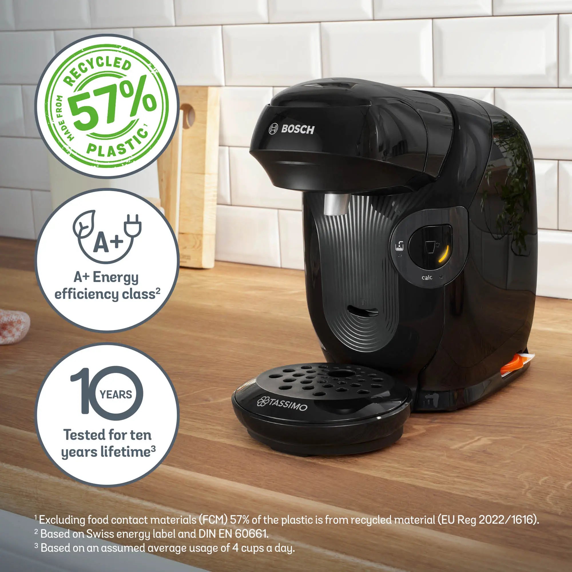 Bosch Tassimo Style Friendly pod coffee and hot drinks machine in Black