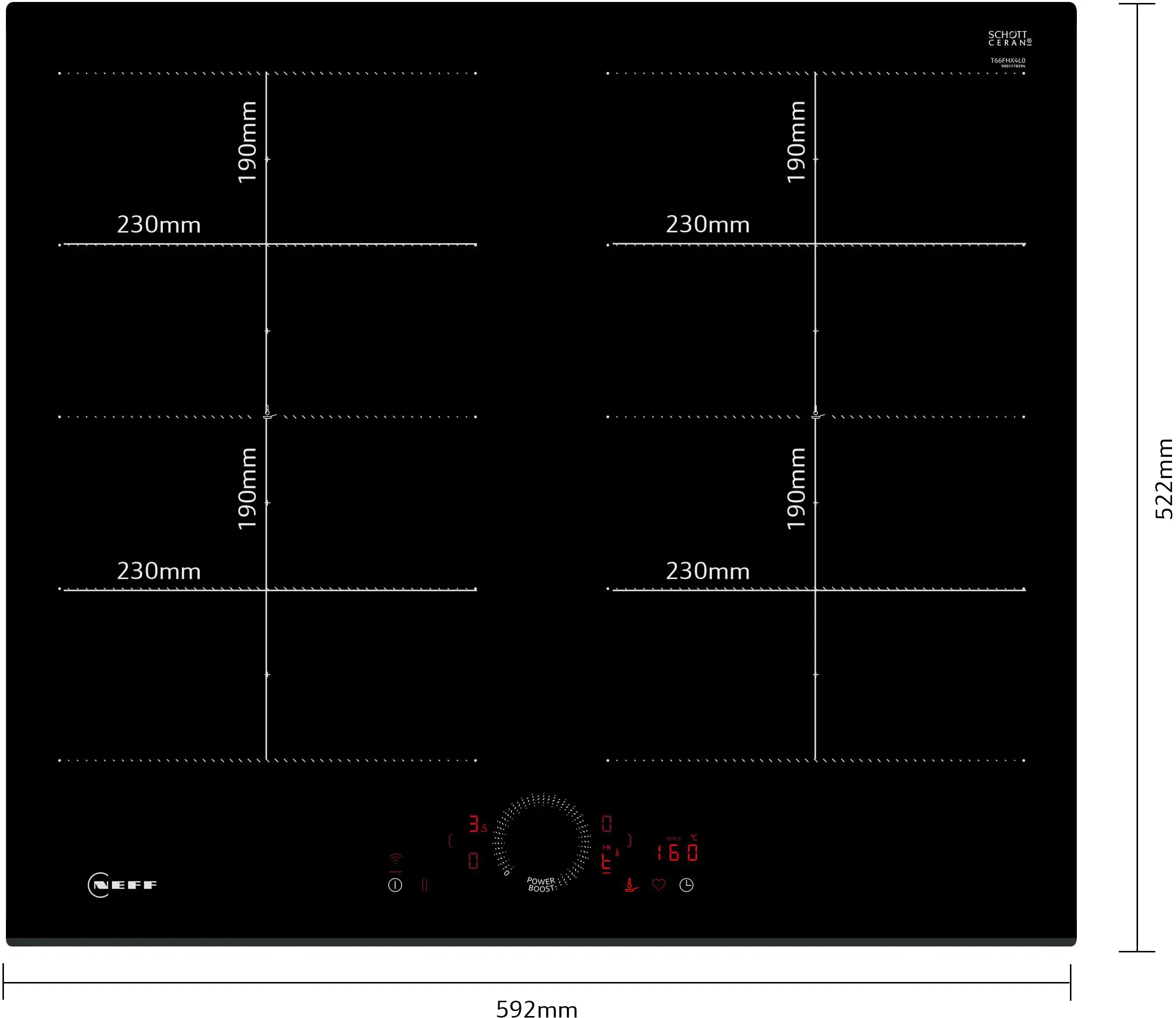 NEFF N 70 T66FHX4L0 60cm Flex Induction Hob in Black