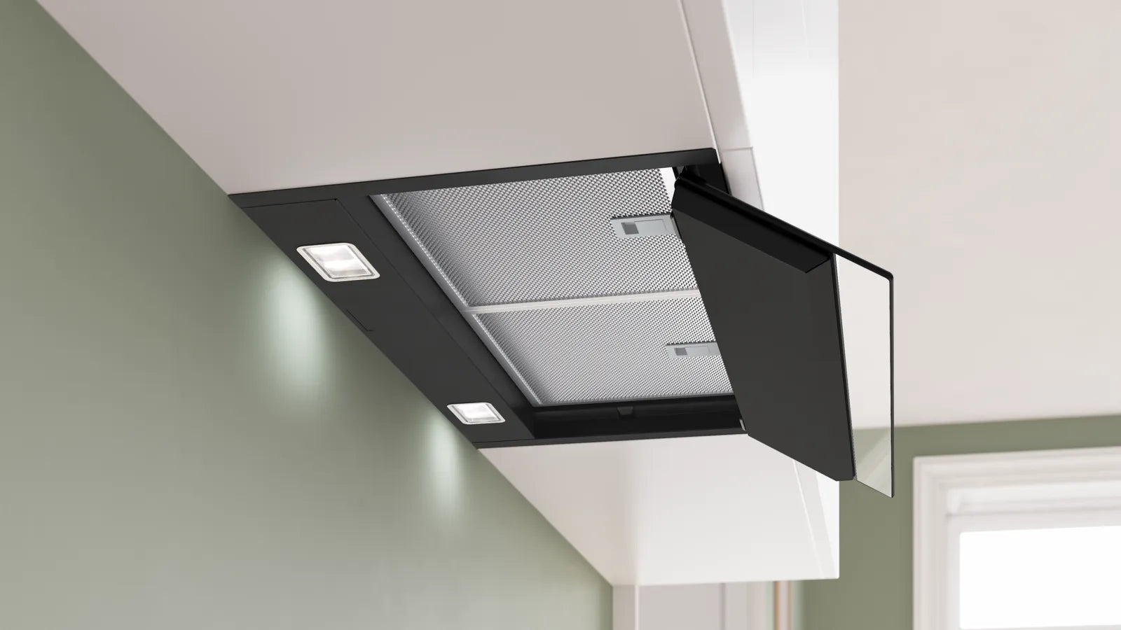 Bosch DBB67DP60B Series 6 60cm integrated design cooker hood with Smart Hood Automatic in Matt Black