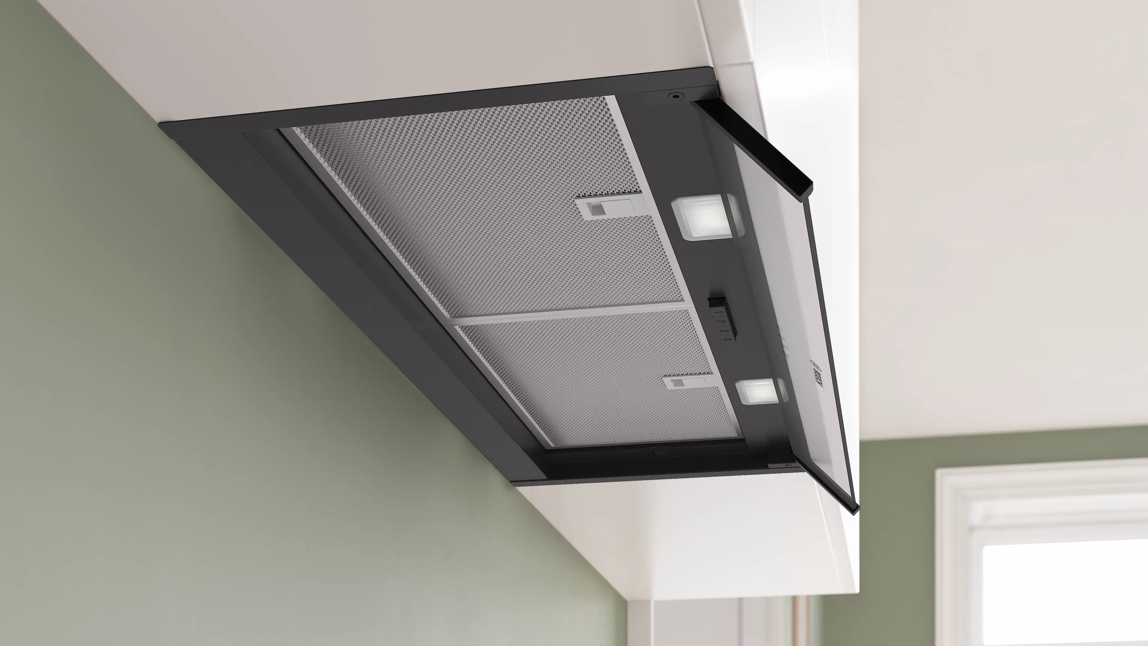 Bosch Series 4 80cm built-in integrated design cooker hood with clear glass canopy in Matt Black
