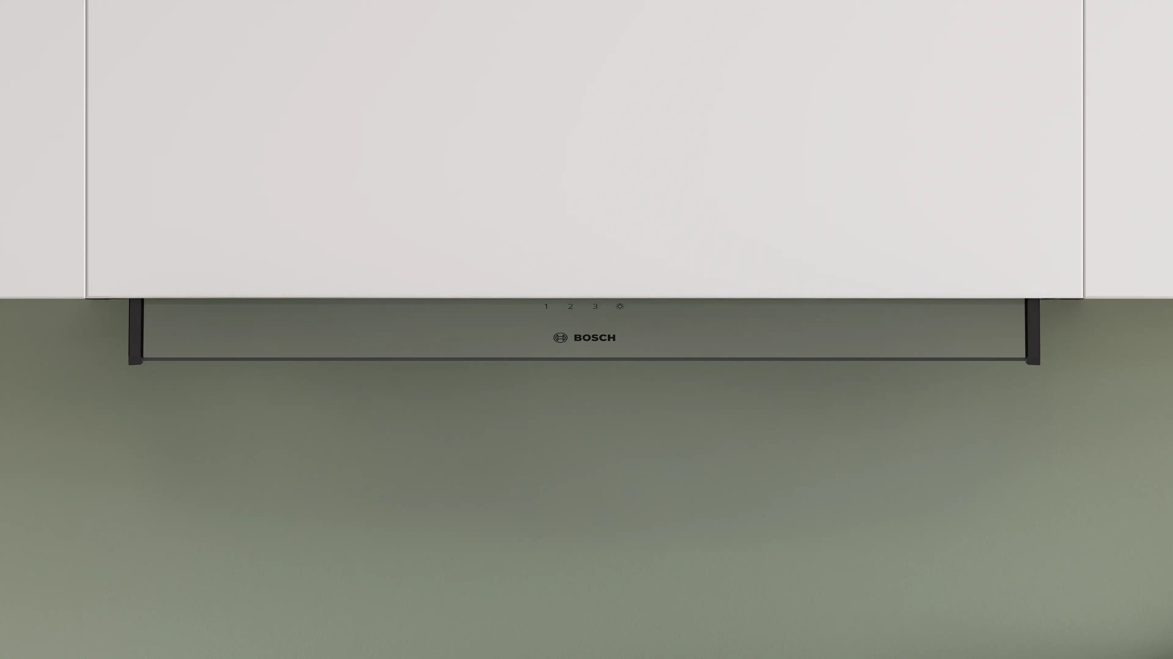 Bosch Series 4 80cm built-in integrated design cooker hood with clear glass canopy in Matt Black