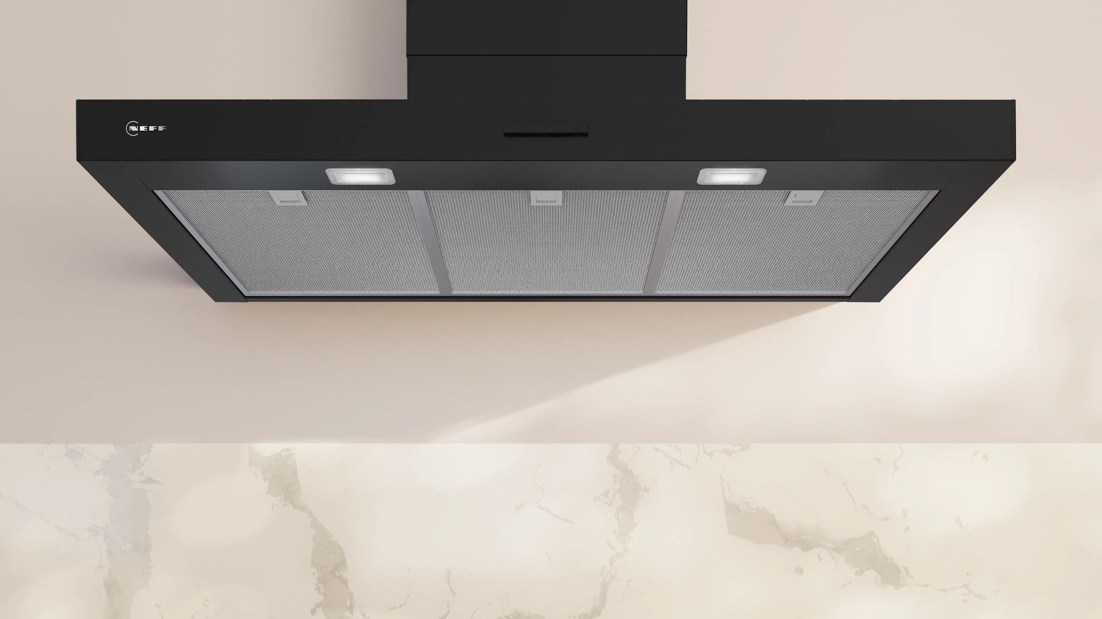 NEFF N 50 90cm wall-mounted chimney cooker hood in Matt Black