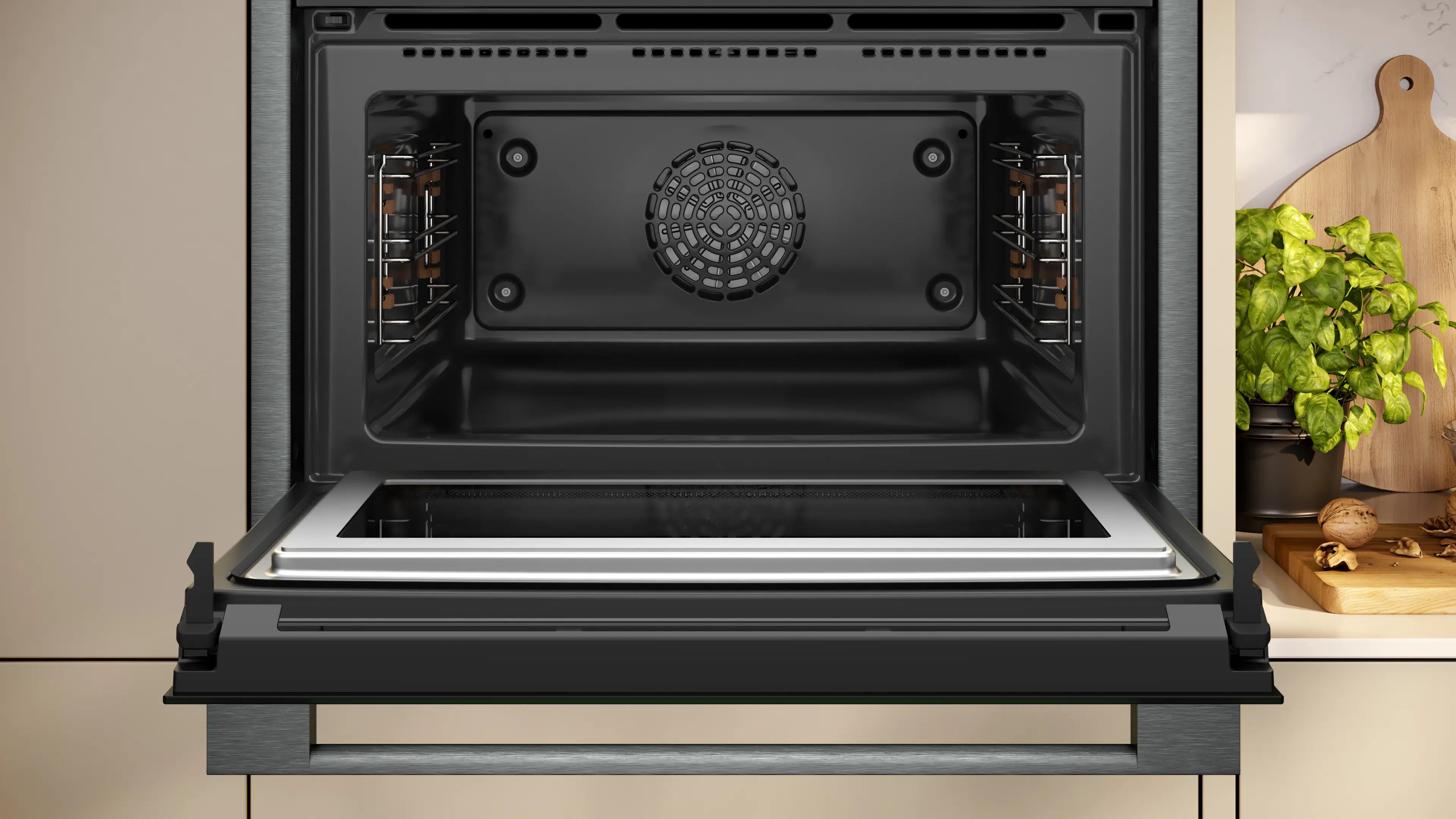 NEFF N90 C24MT73G0B built-in compact oven with microwave in Graphite-Grey