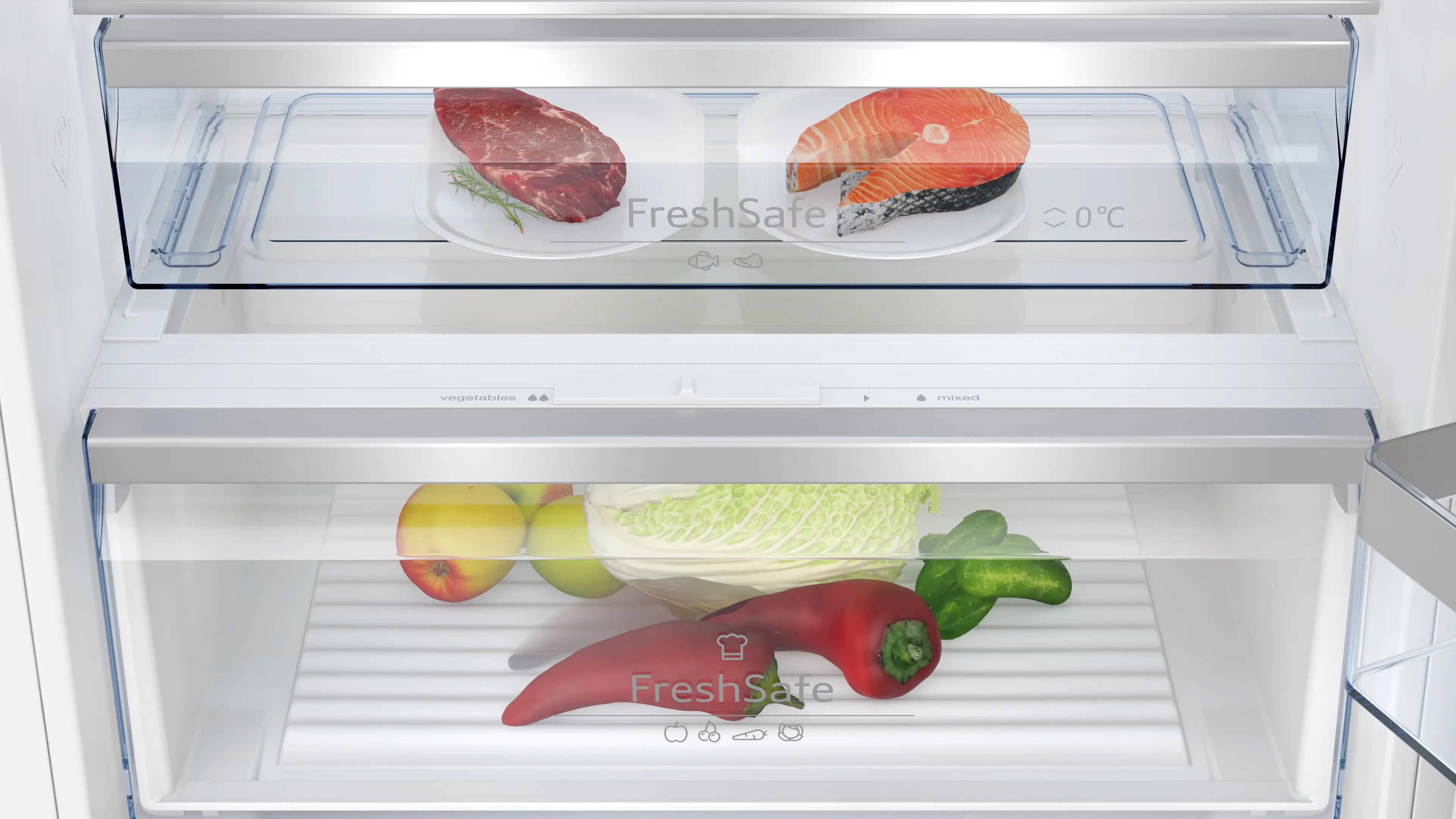 NEFF KB7966DD1G N70 built-in fridge freezer with freezer at bottom