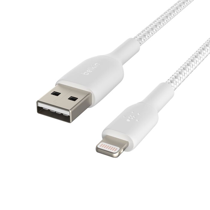 Belkin BoostCharge Pro Braided USB-A to Lightning Cable 1m White product image