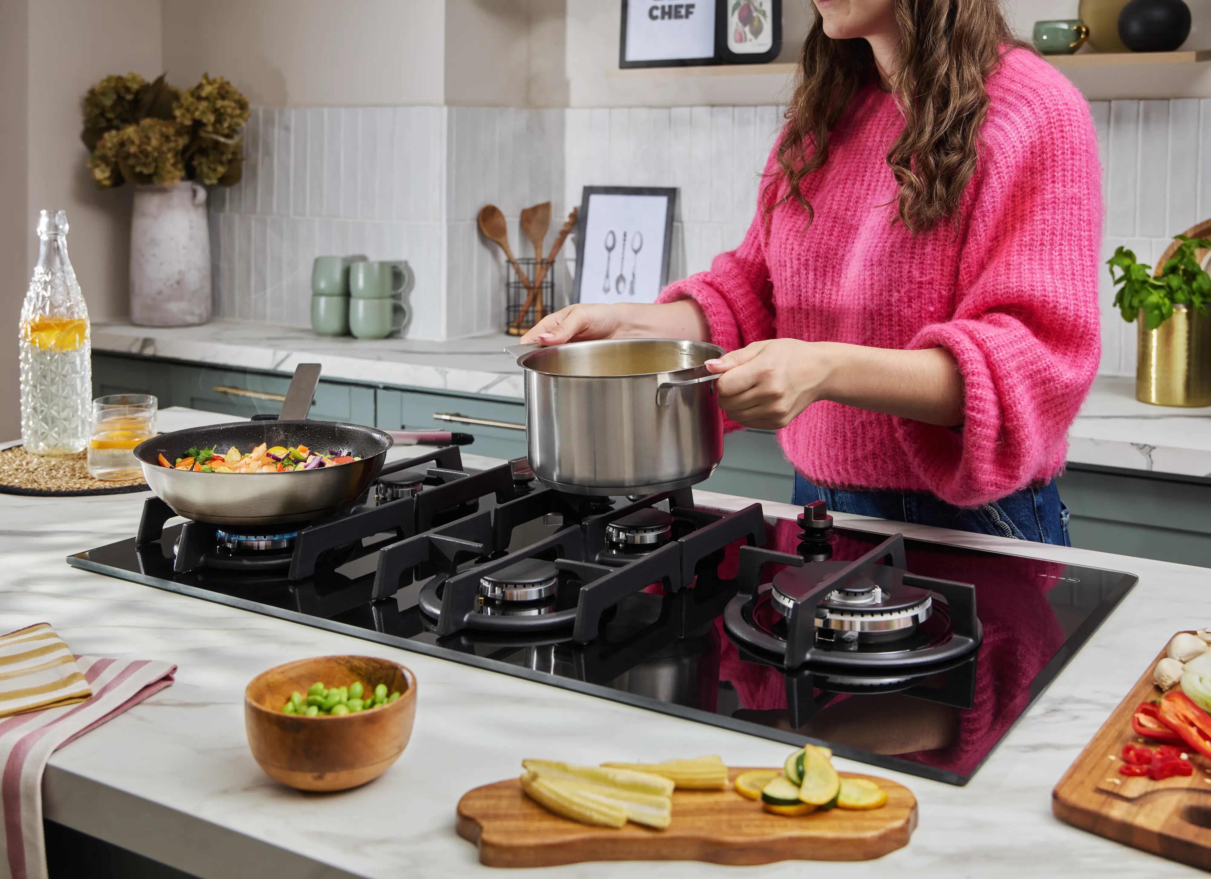 NEFF N 90 T29RHS4S0 90cm 5 burner gas hob in Black