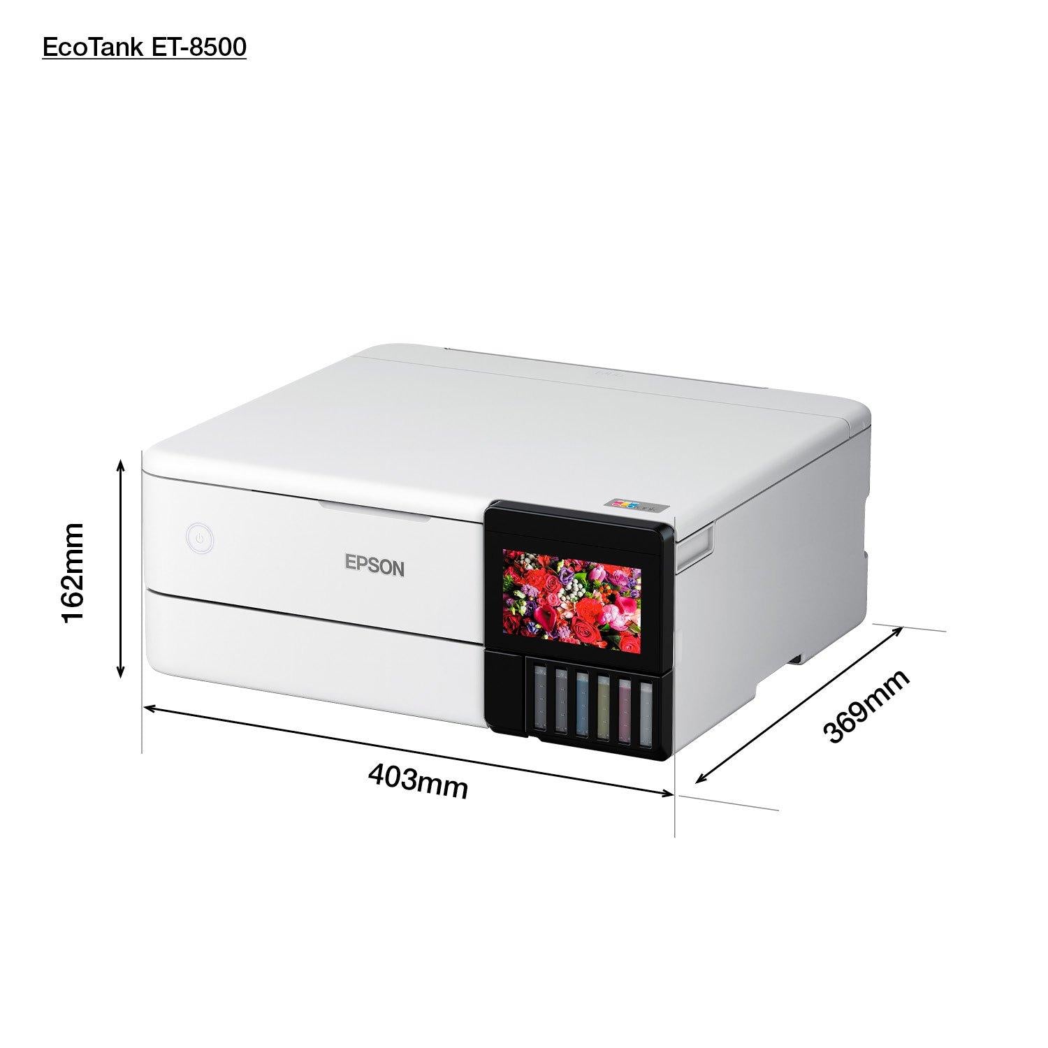 Epson EcoTank ET-8500 A4 Wireless Photo Printer | C11CJ20401CE