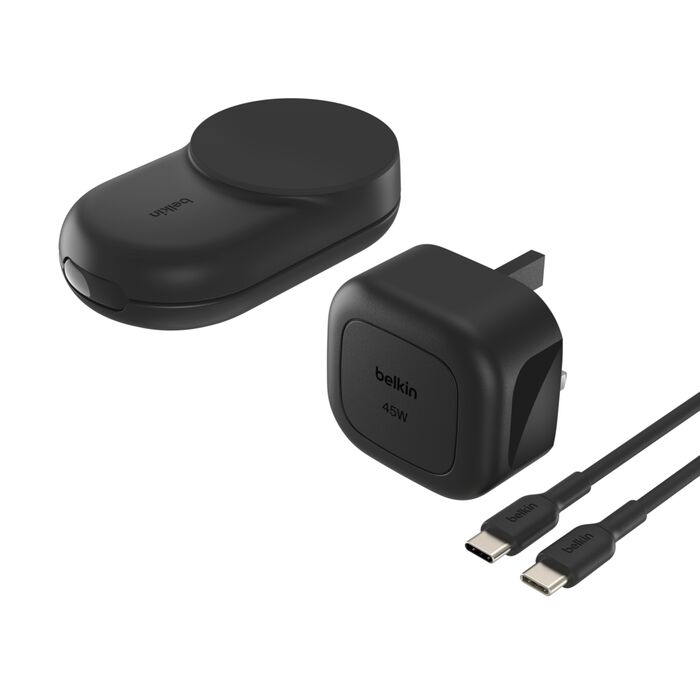 Belkin UltraCharge 3-in-1 Foldable Magnetic Charger with Qi2 25W Black product image
