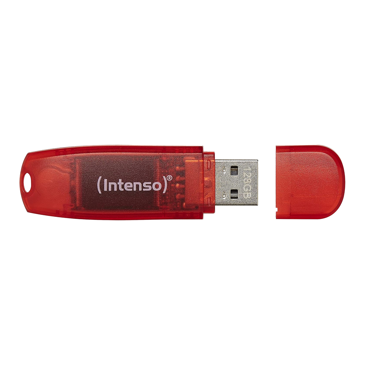 Intenso Rainbow Line 128GB USB 2.0 Flash Drive - Red - front view