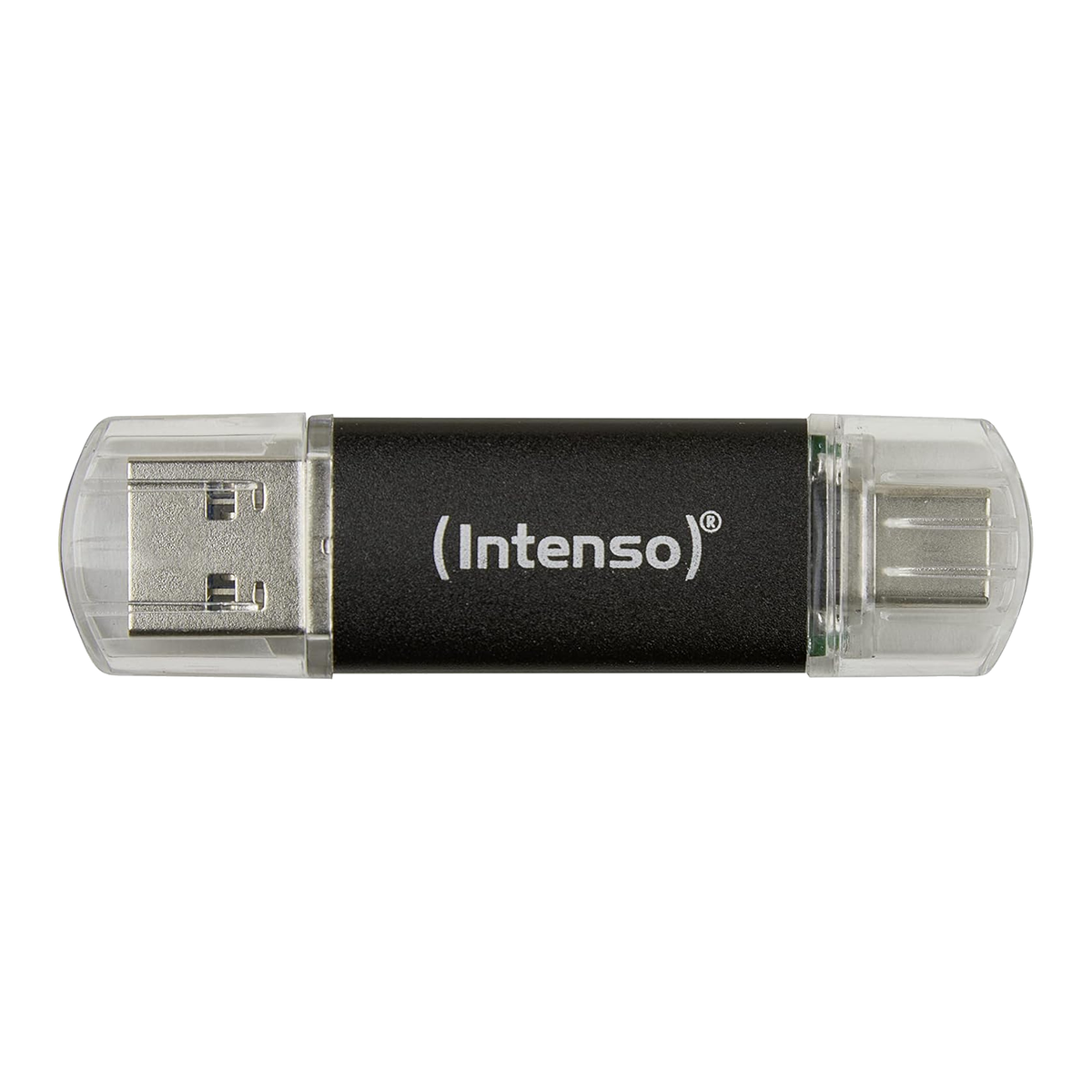 Intenso Twist Line 512GB USB 3.2 Dual Flash Drive, USB-C & USB-A - Anthracite - front view