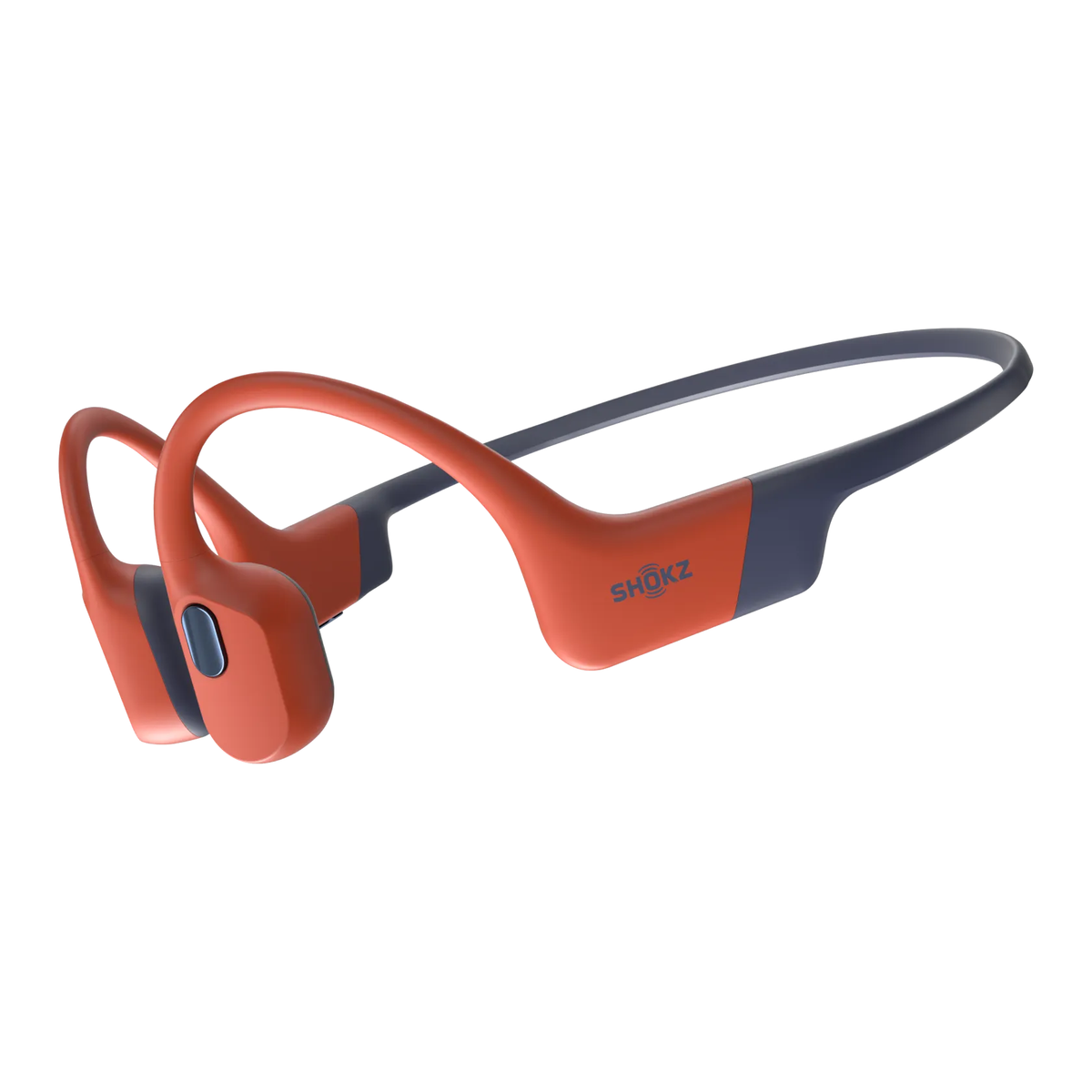 Shokz OpenSwim Pro Bone Conduction Swimming Headphones - Red - three-quarter view