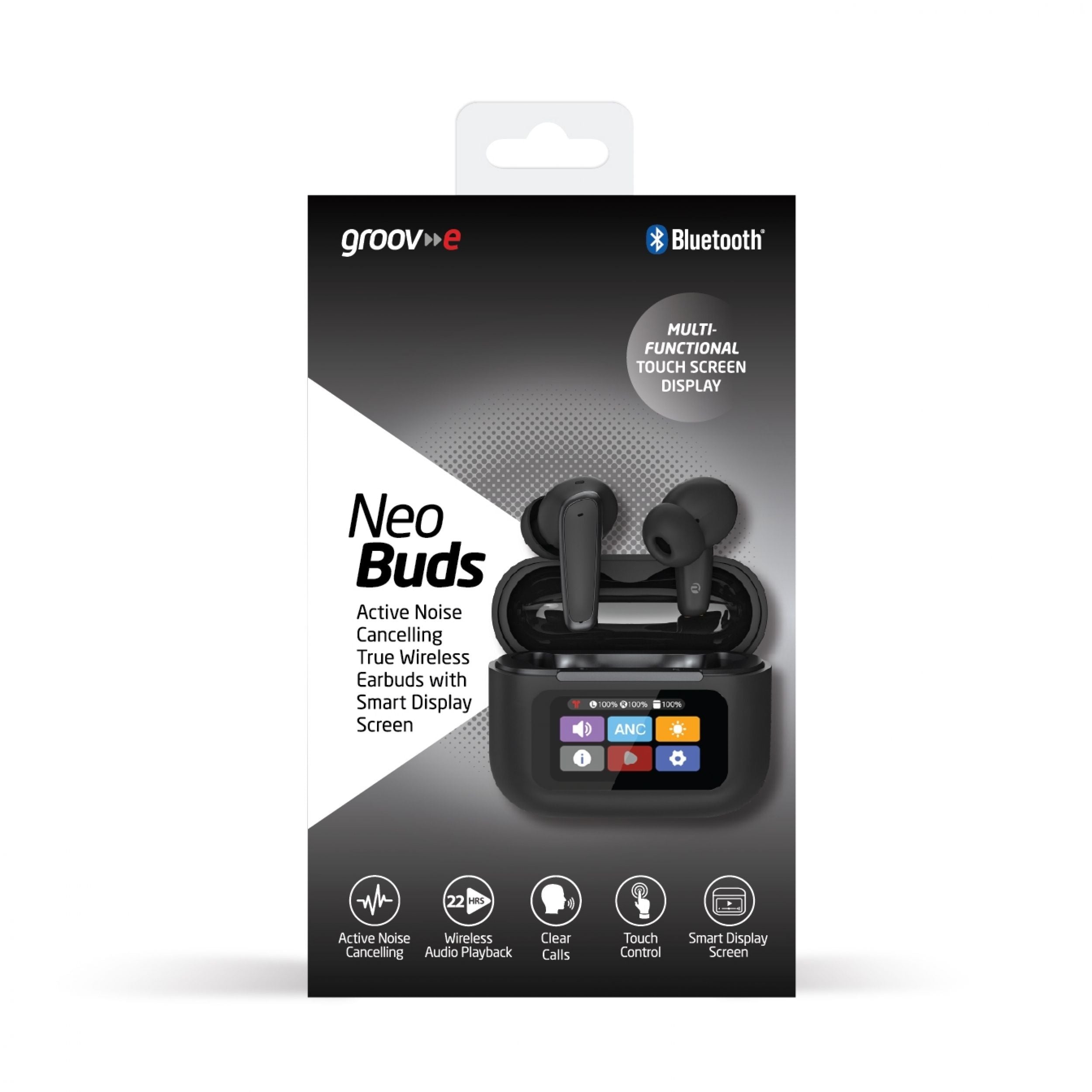 Groov-e Neo Buds ANC True Wireless Earphones Black - official product image