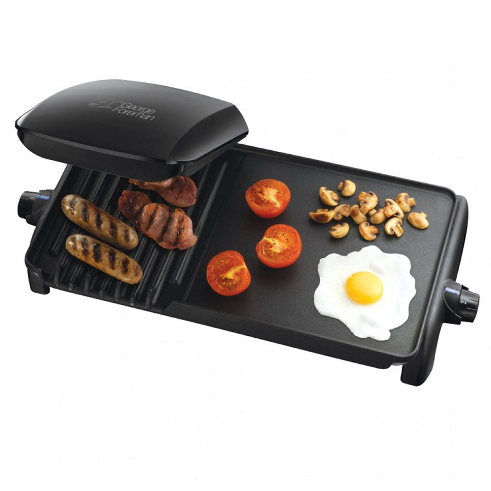 George Foreman 10 Portion Grill & Griddle 1800W - Black - grill and griddle in use