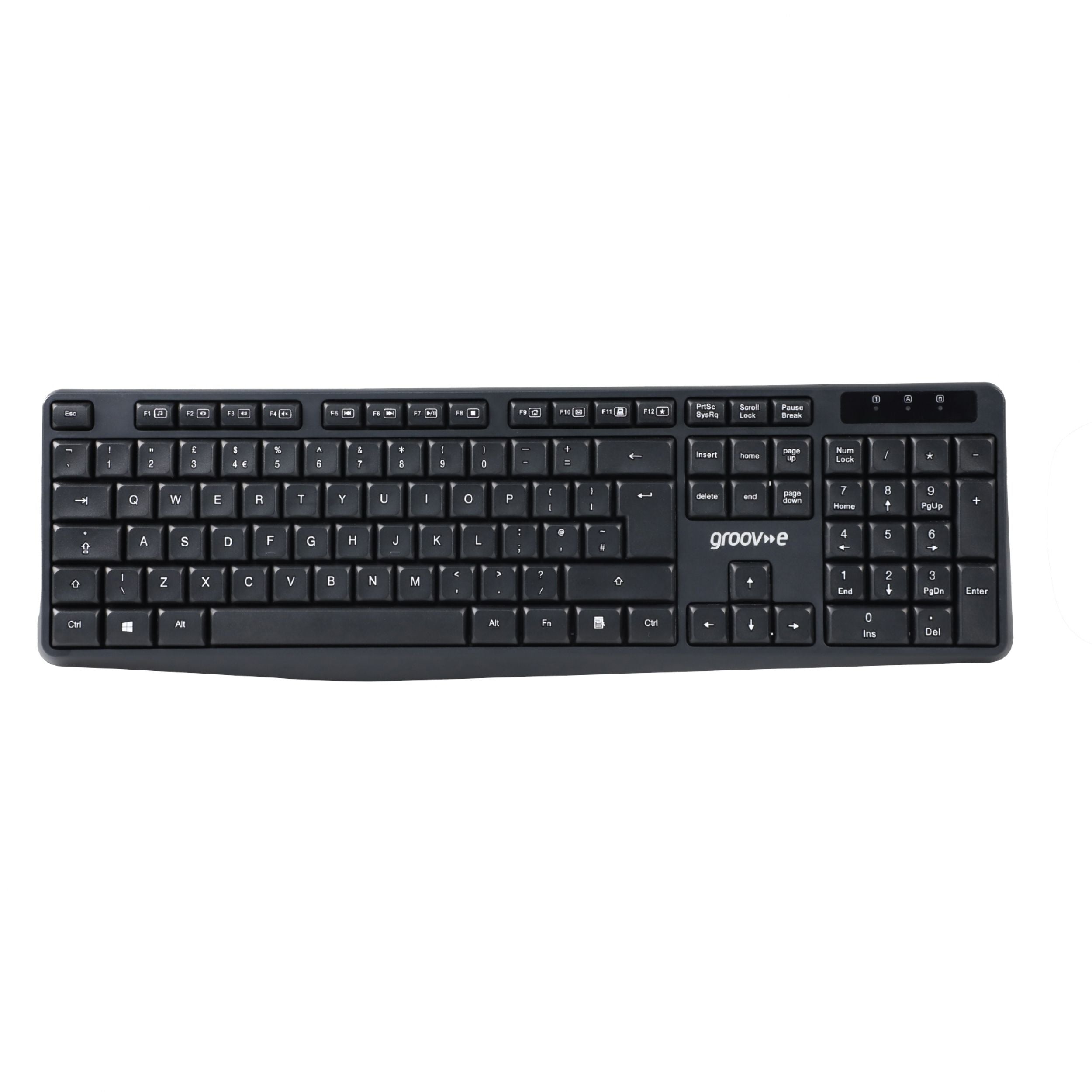 Groov-e 2.4GHz Wireless Full-Size Keyboard Black - official product image
