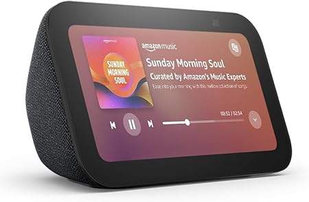 Amazon Echo Show 5 (Newest gen) I Smart display and alarm clock with clearer sound