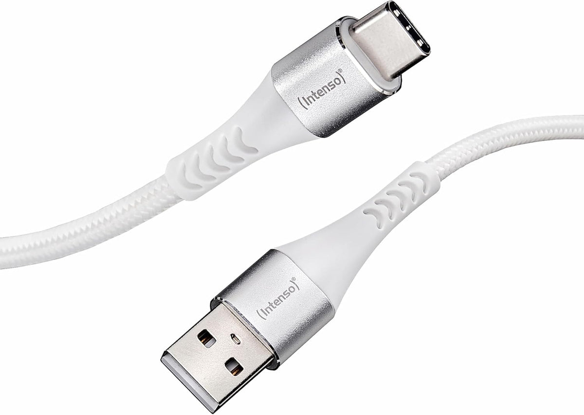 Intenso A315C USB-A to USB-C Nylon Cable 1.5m 60W - White - front view
