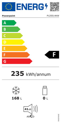 POWERPOINT 144X55CM 168LITRE TALL FREEZER | P125514KW