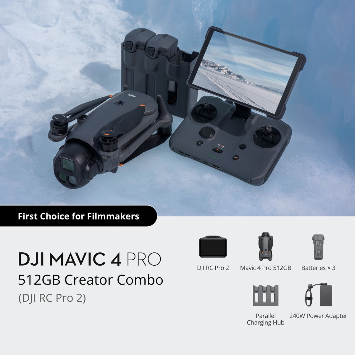 DJI Mavic 4 Pro 512GB Creator Combo (DJI RC Pro 2) - Creator Combo contents