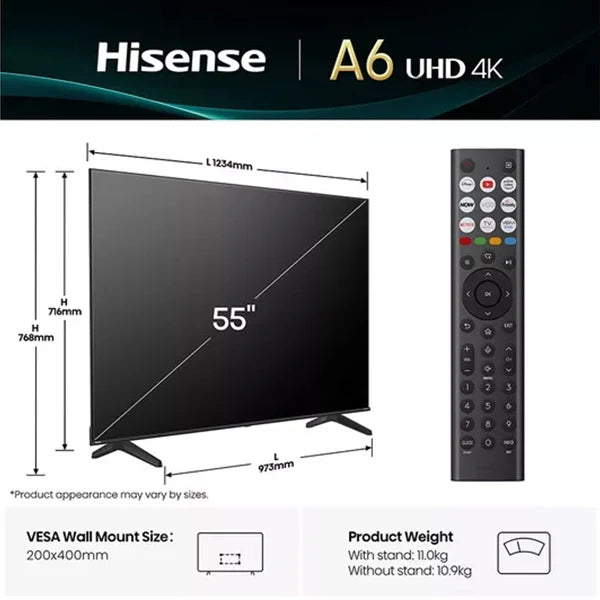 Hisense 55" 4K Smart TV Series A61Q | 55A61Q
