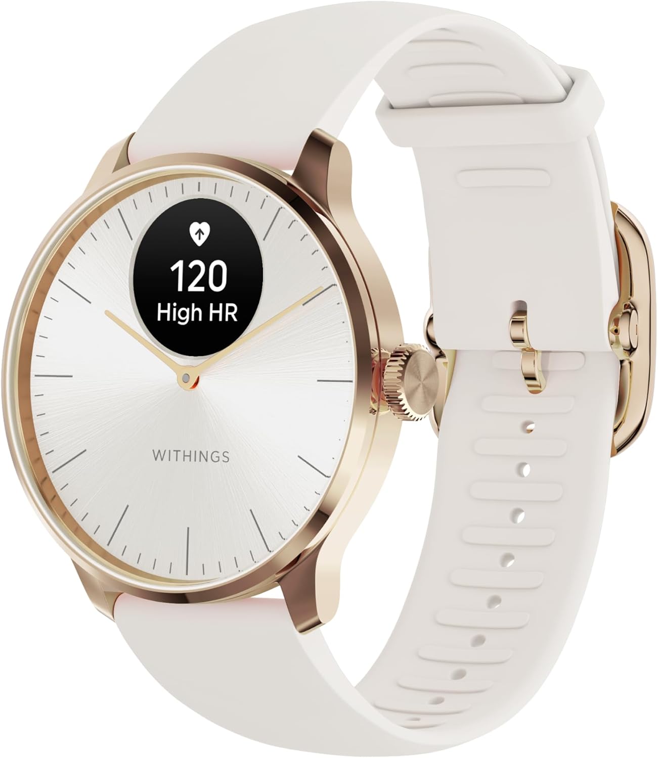 Withings ScanWatch Light - Health Tracking Watch with Heart Rate & SpO2 - Rose Gold White | 78-HWA11-model 1-All-Int