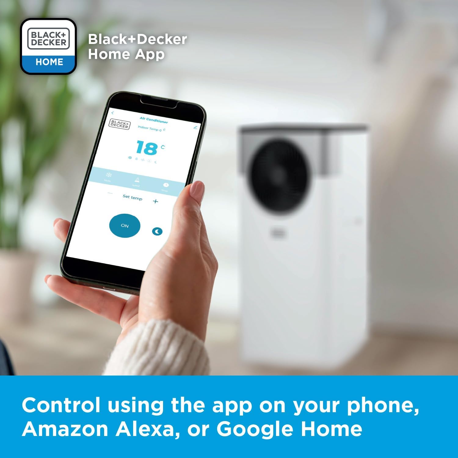 BLACK+DECKER 9000 BTU Smart Portable Air Conditioner with Dehumidifier | BXAC40034GB