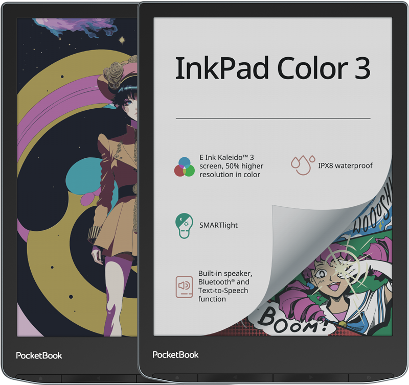 PocketBook InkPad Color 3 - 7.8" E Ink Kaleido 3 Colour E-Reader | 253-PB743K3-1-WW