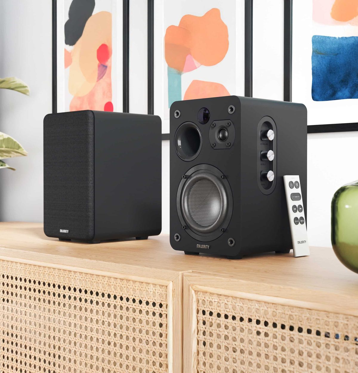 Majority D70X Active Powered Bookshelf Speakers, Black - product image 2